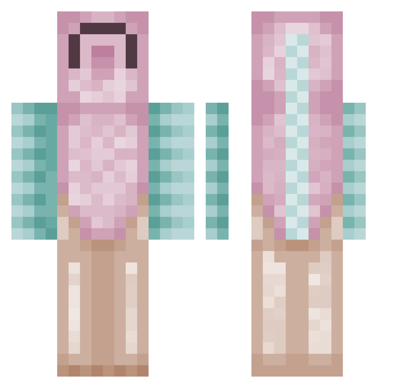 puddinochii Minecraft skin, front and back view