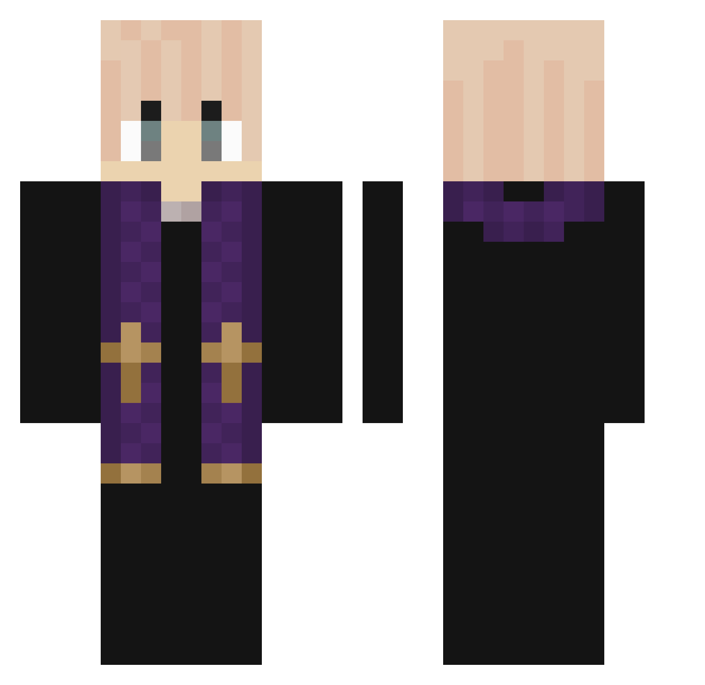 Moundsman Minecraft skin, front and back view