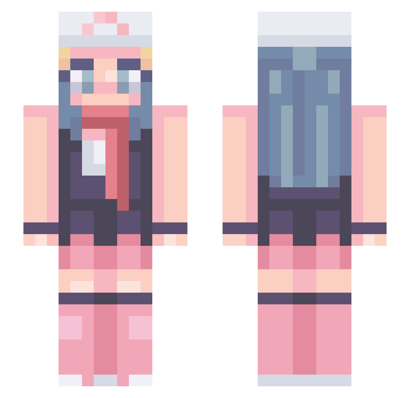 Radius27 Minecraft skin, front and back view