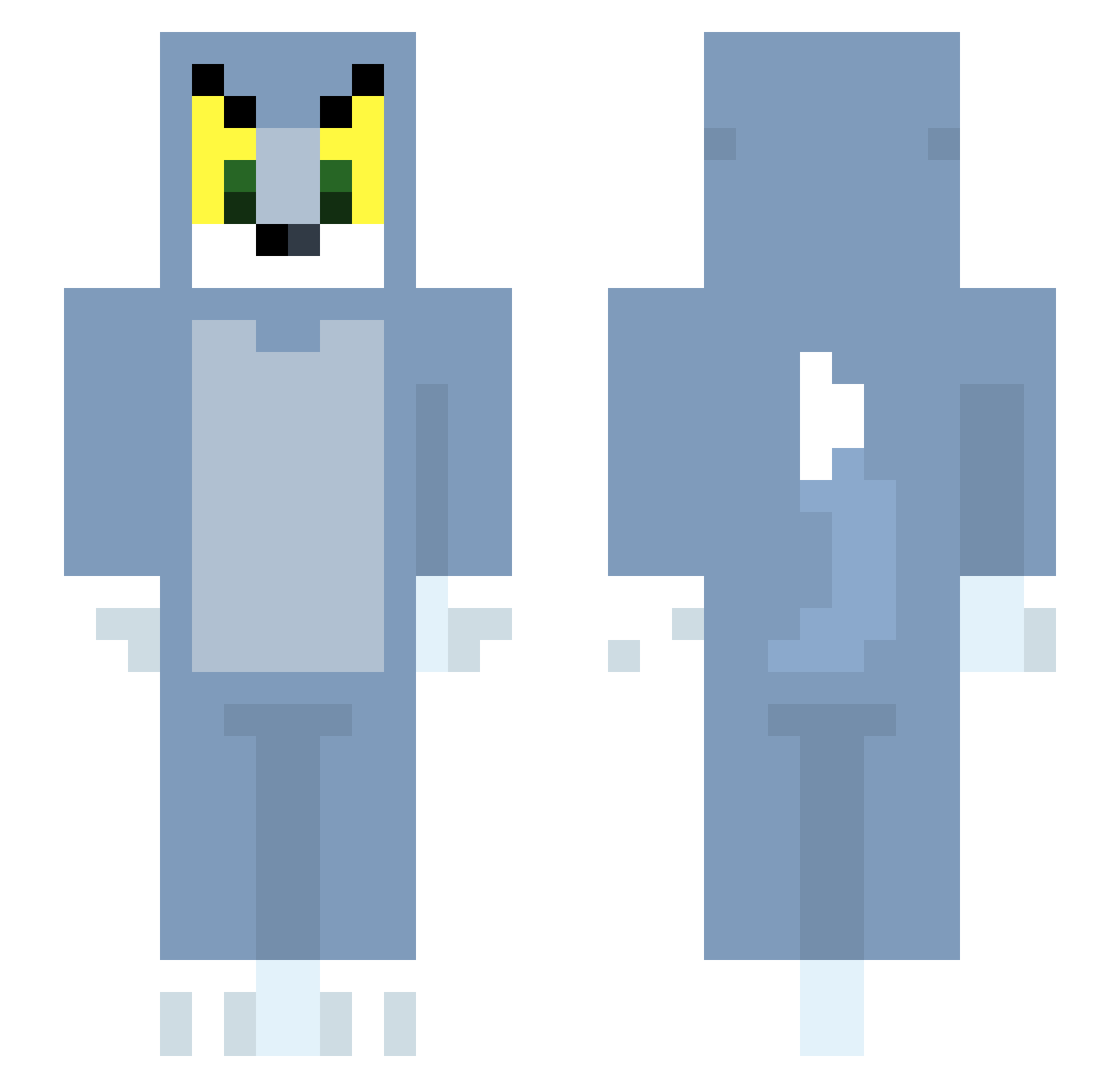 Nokinha_ Minecraft skin, front and back view