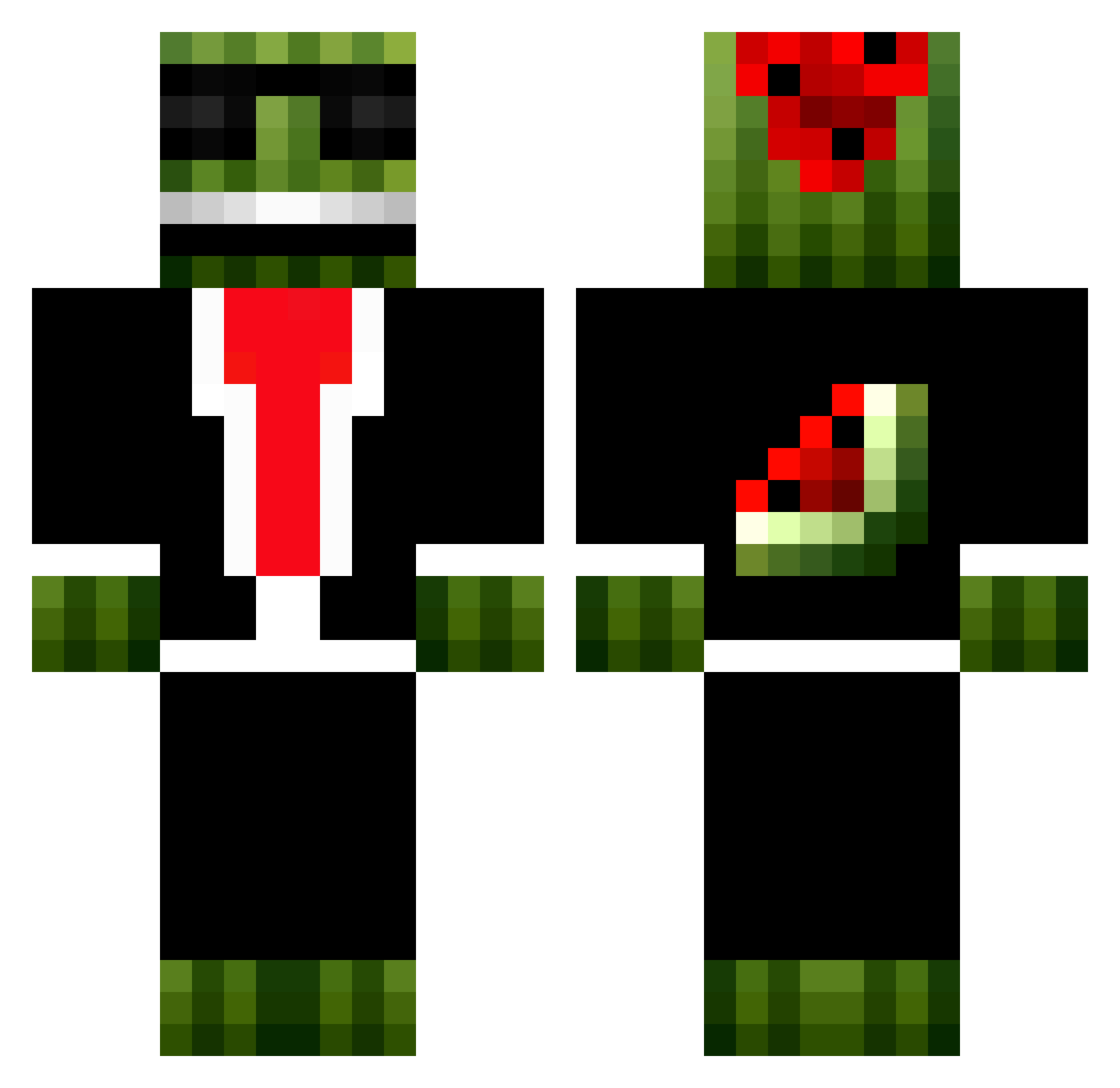 Renzofoxer Minecraft skin, front and back view