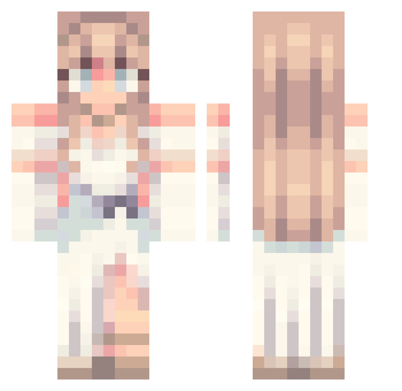 hiel0s Minecraft skin, front and back view