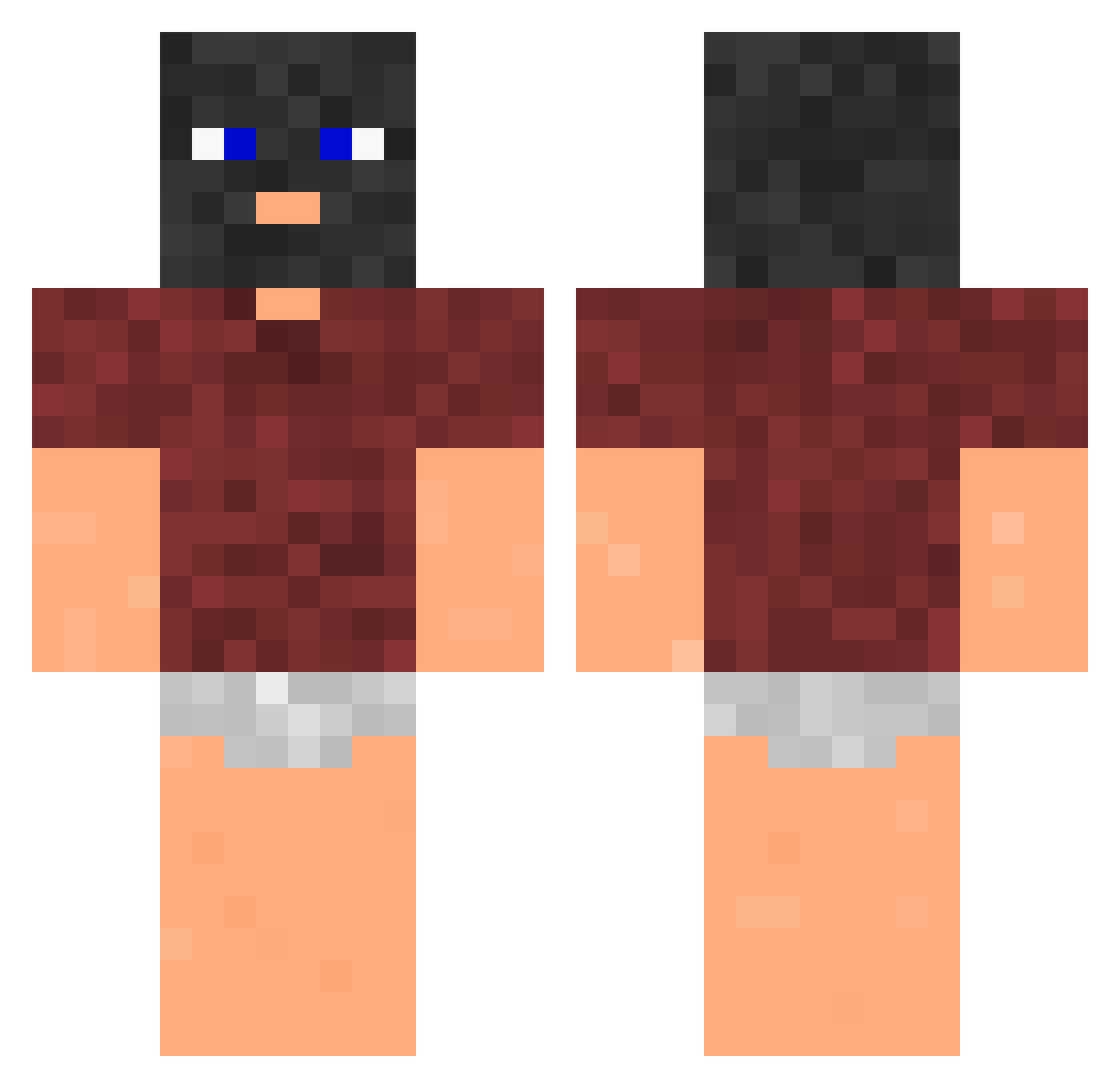 KoneCA Minecraft skin, front and back view