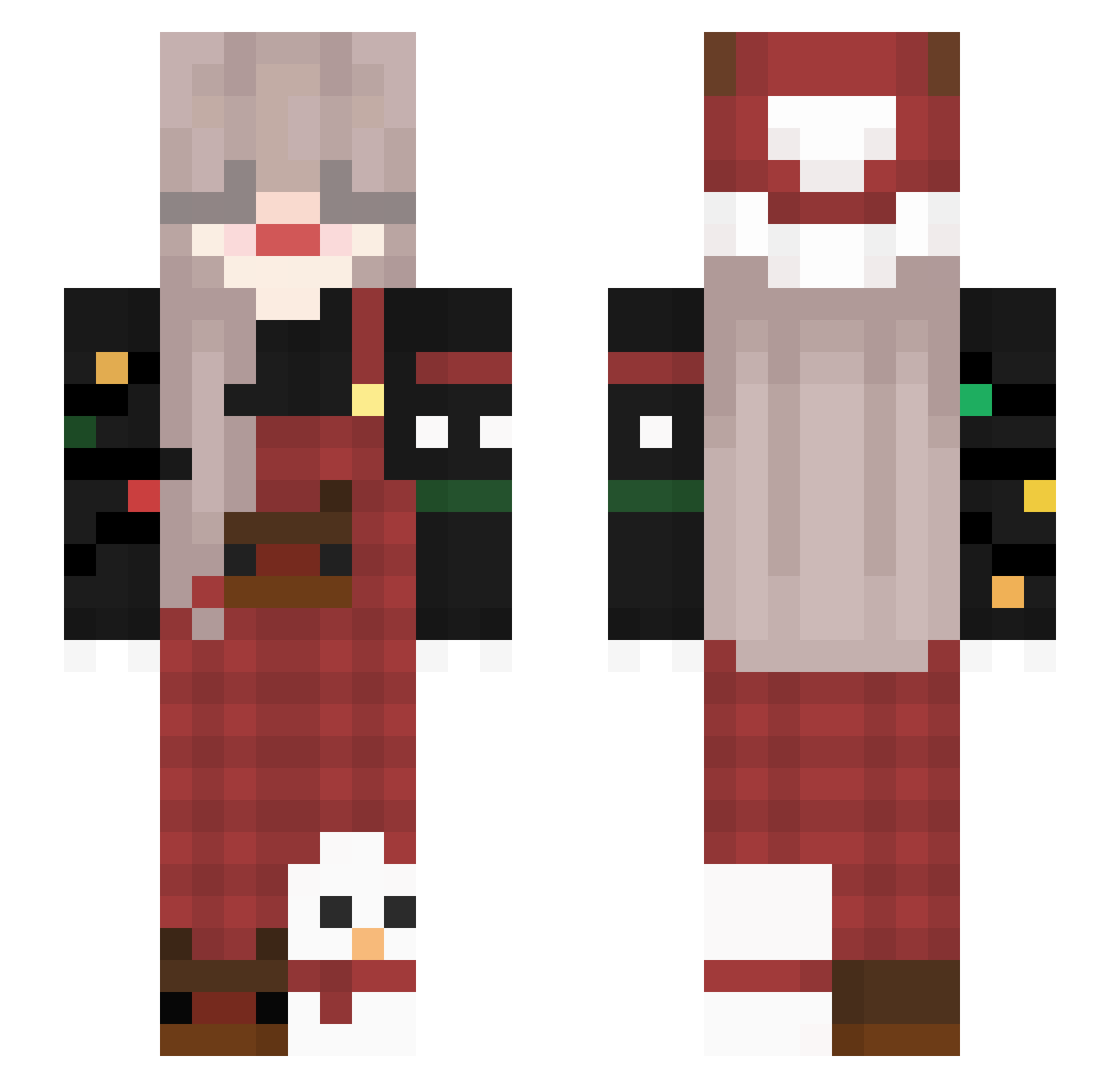 Ramen_gif Minecraft skin, front and back view