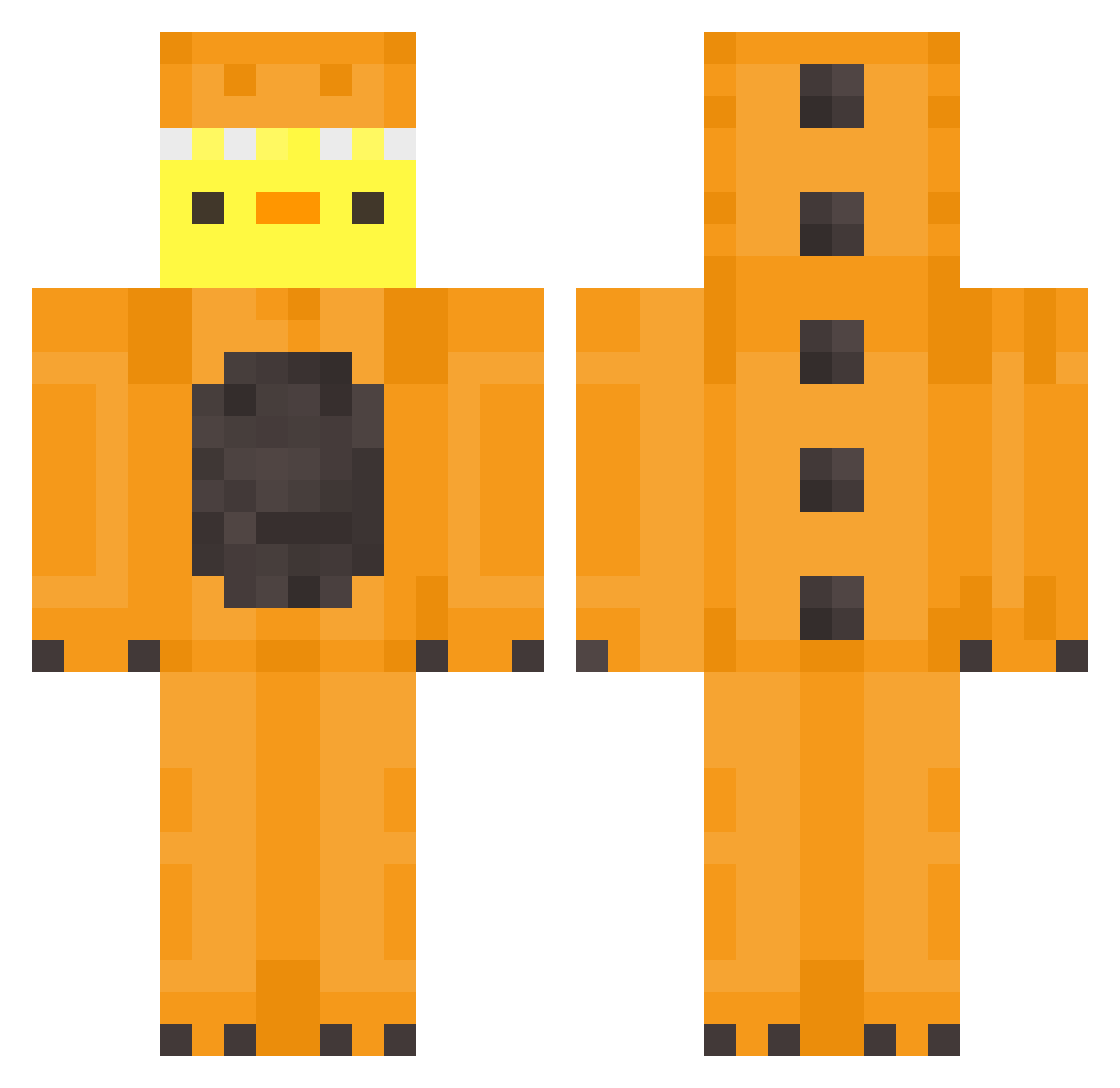 Perfidiously Minecraft skin, front and back view