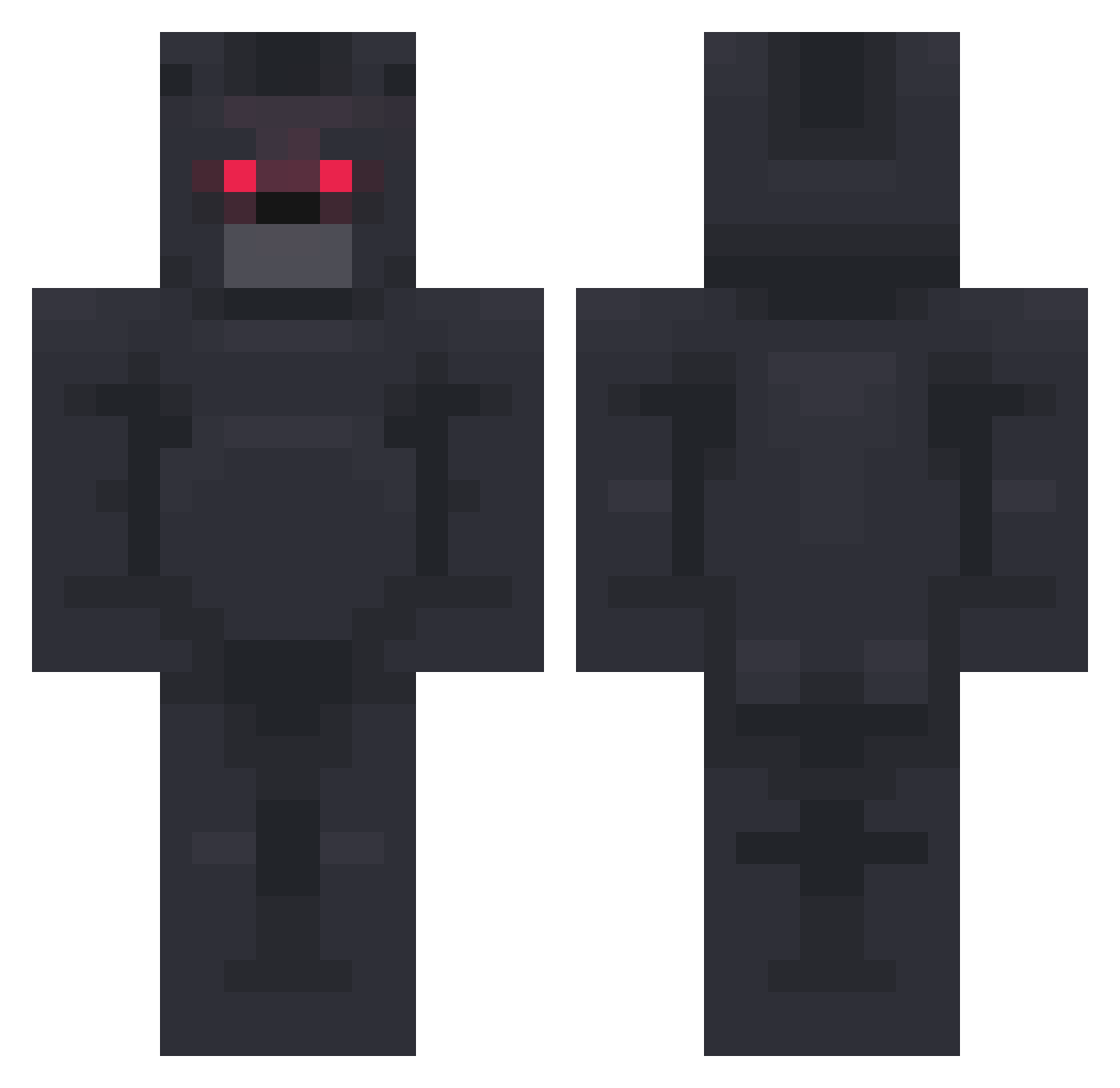 Angles Minecraft skin, front and back view