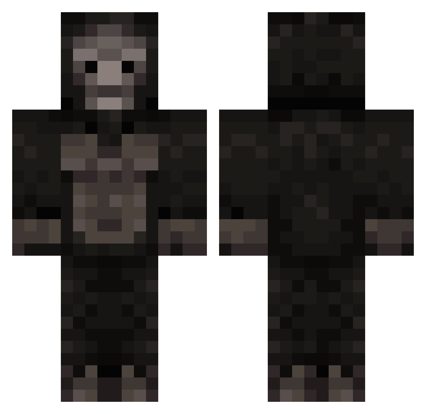 TimelessSpecter Minecraft skin, front and back view