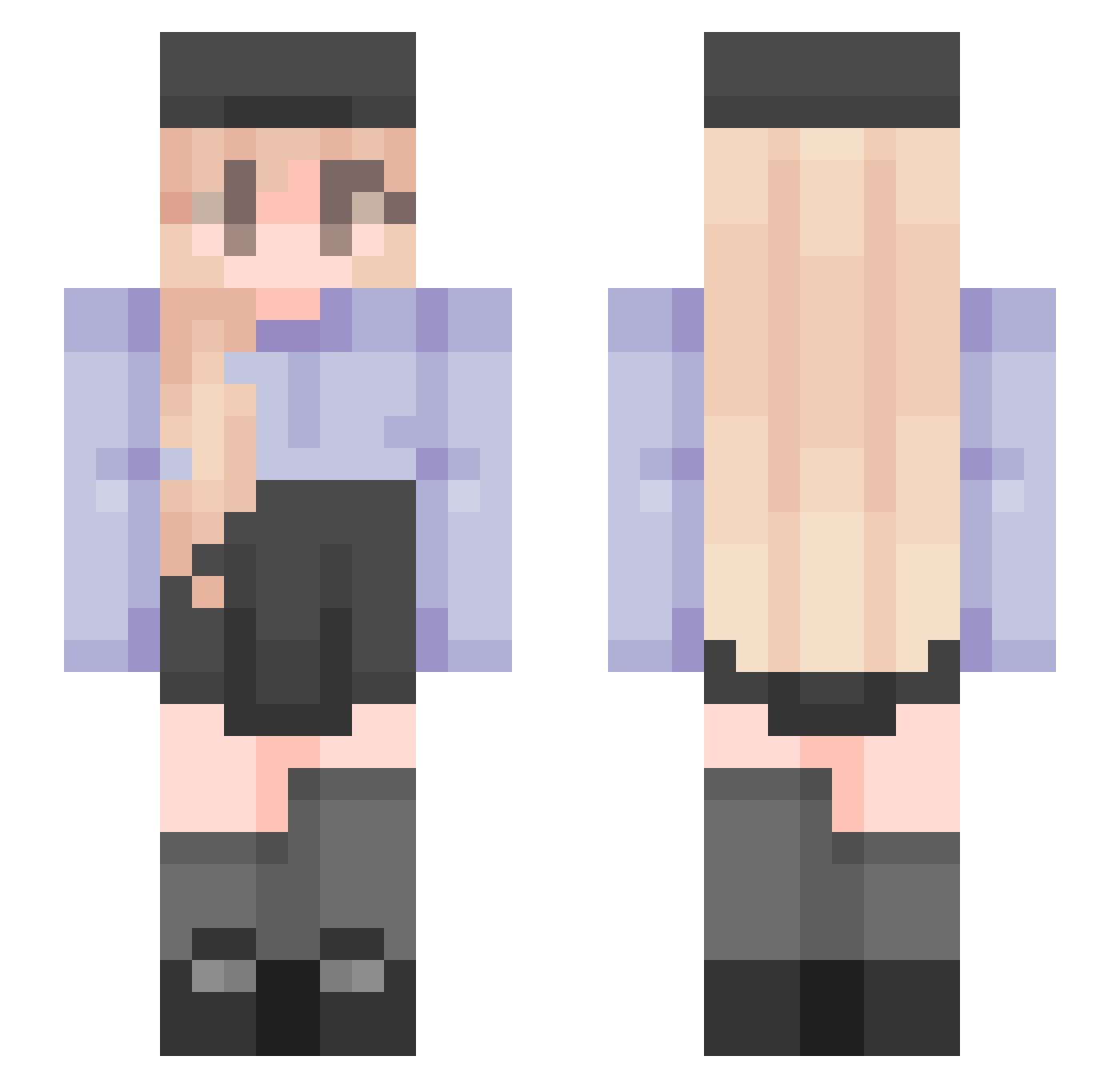 ZeroTwos_Darling Minecraft skin, front and back view