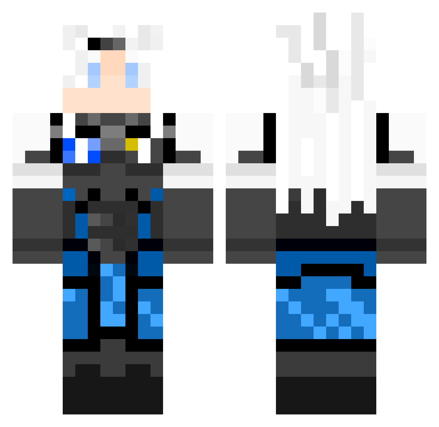 HSknight Minecraft skin, front and back view