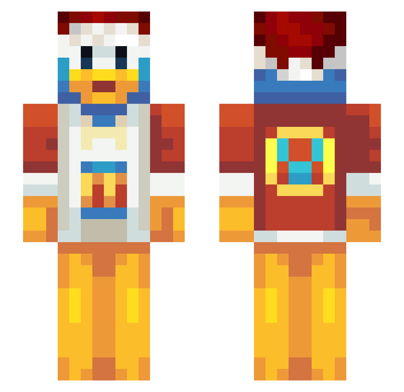 GlenSnackwell Minecraft skin, front and back view