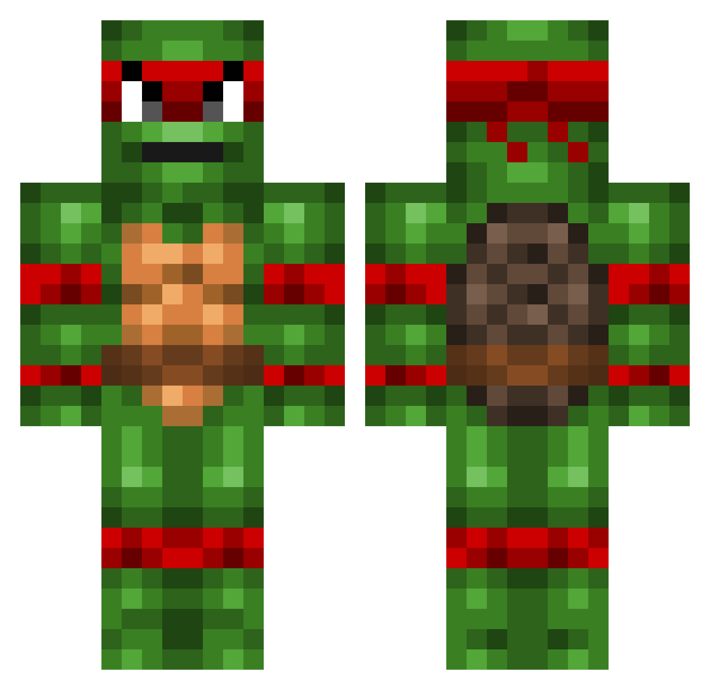 Actives Minecraft skin, front and back view