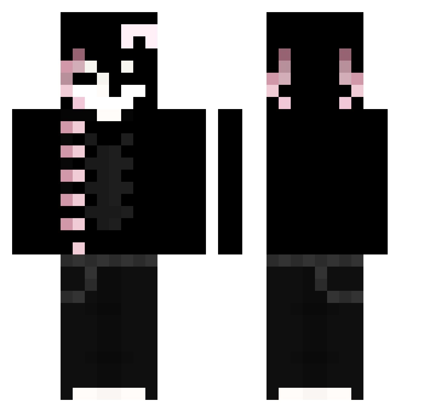 Alexley Minecraft skin, front and back view