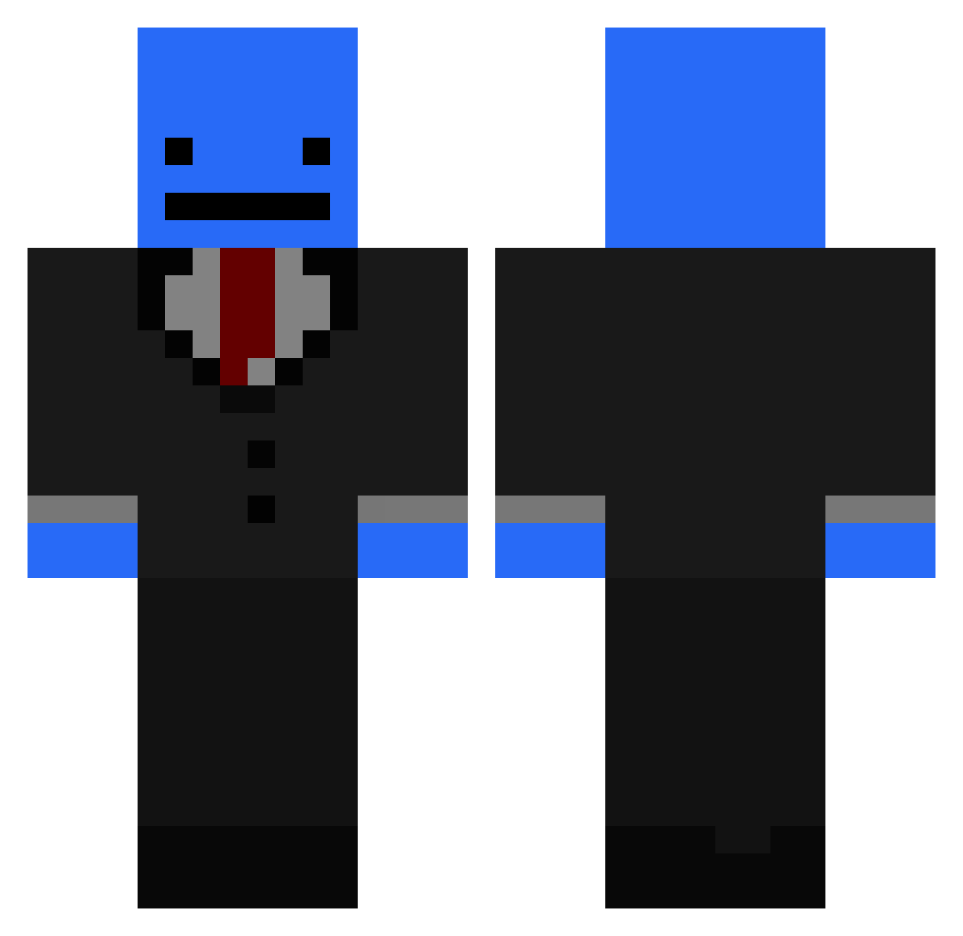 Sana_V Minecraft skin, front and back view