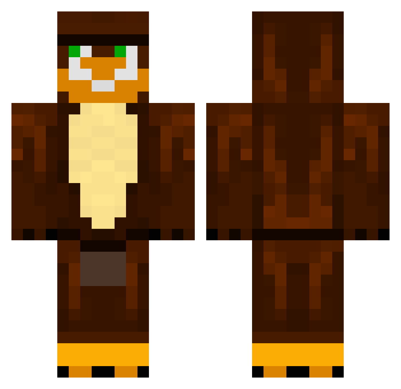gunmaster6049 Minecraft skin, front and back view