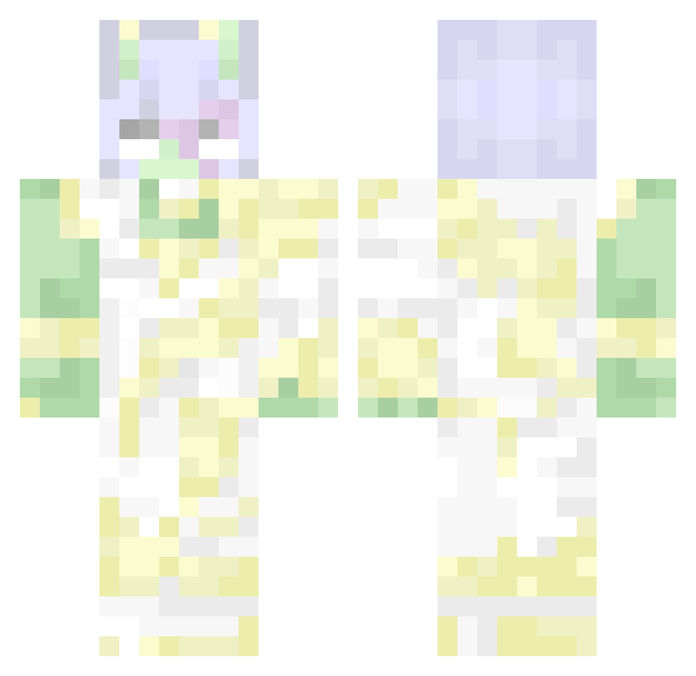 eveeeee3ksz Minecraft skin, front and back view