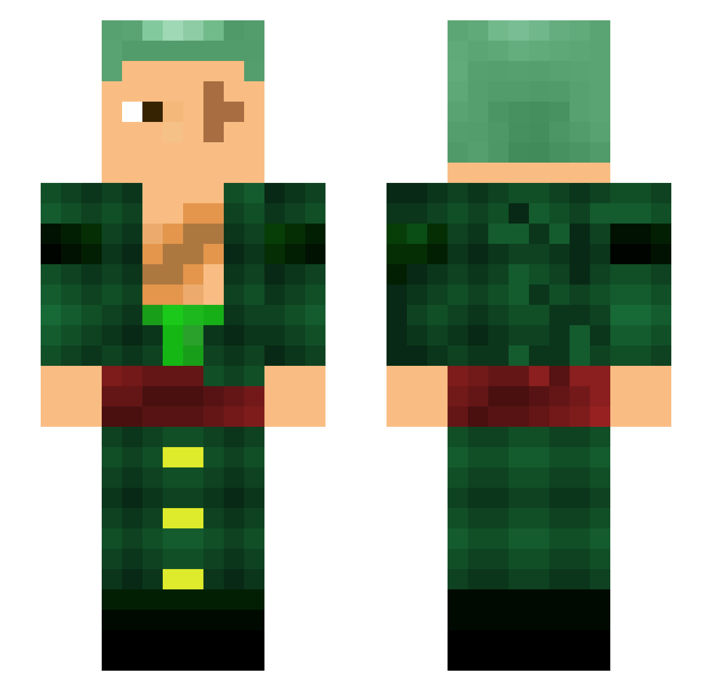 MugiwaraKevin Minecraft skin, front and back view