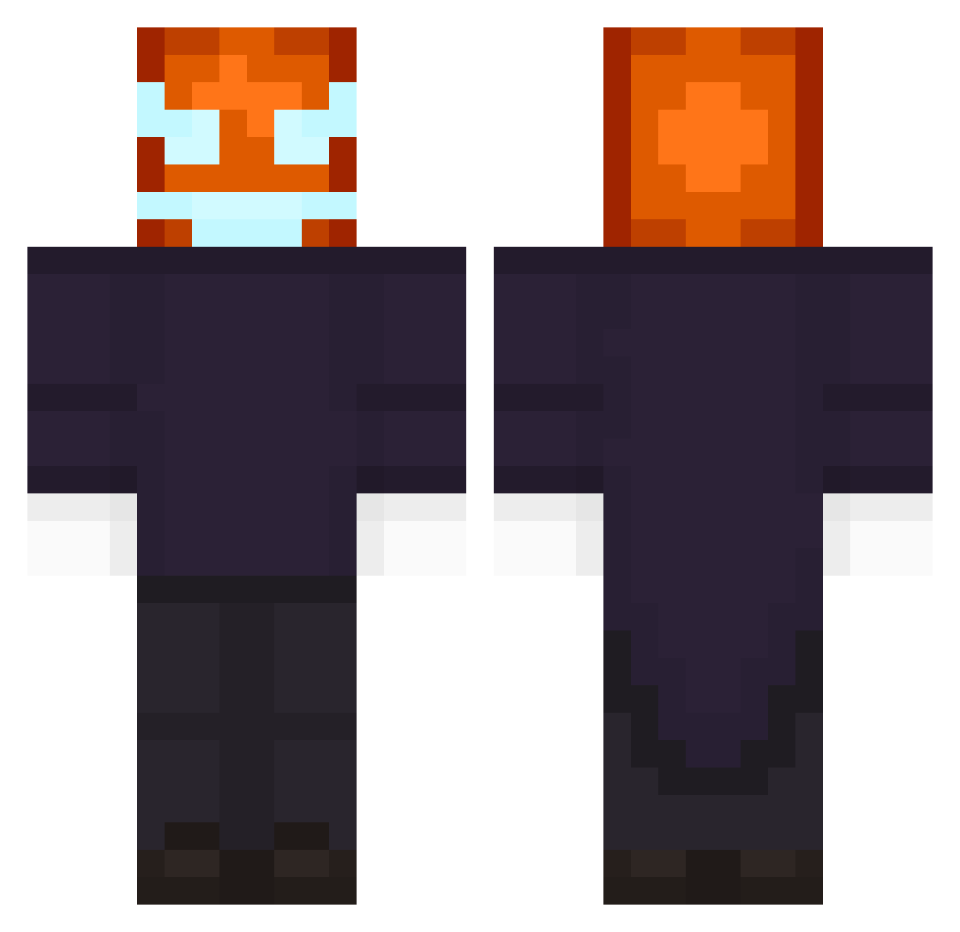TLS1337 Minecraft skin, front and back view