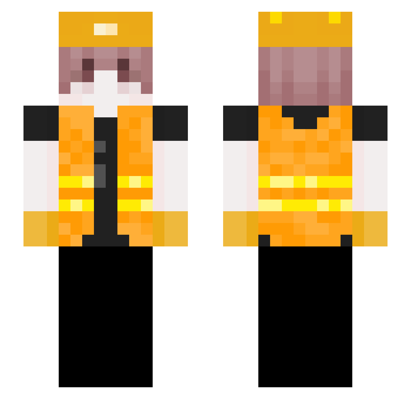 Rentner_Baubub Minecraft skin, front and back view