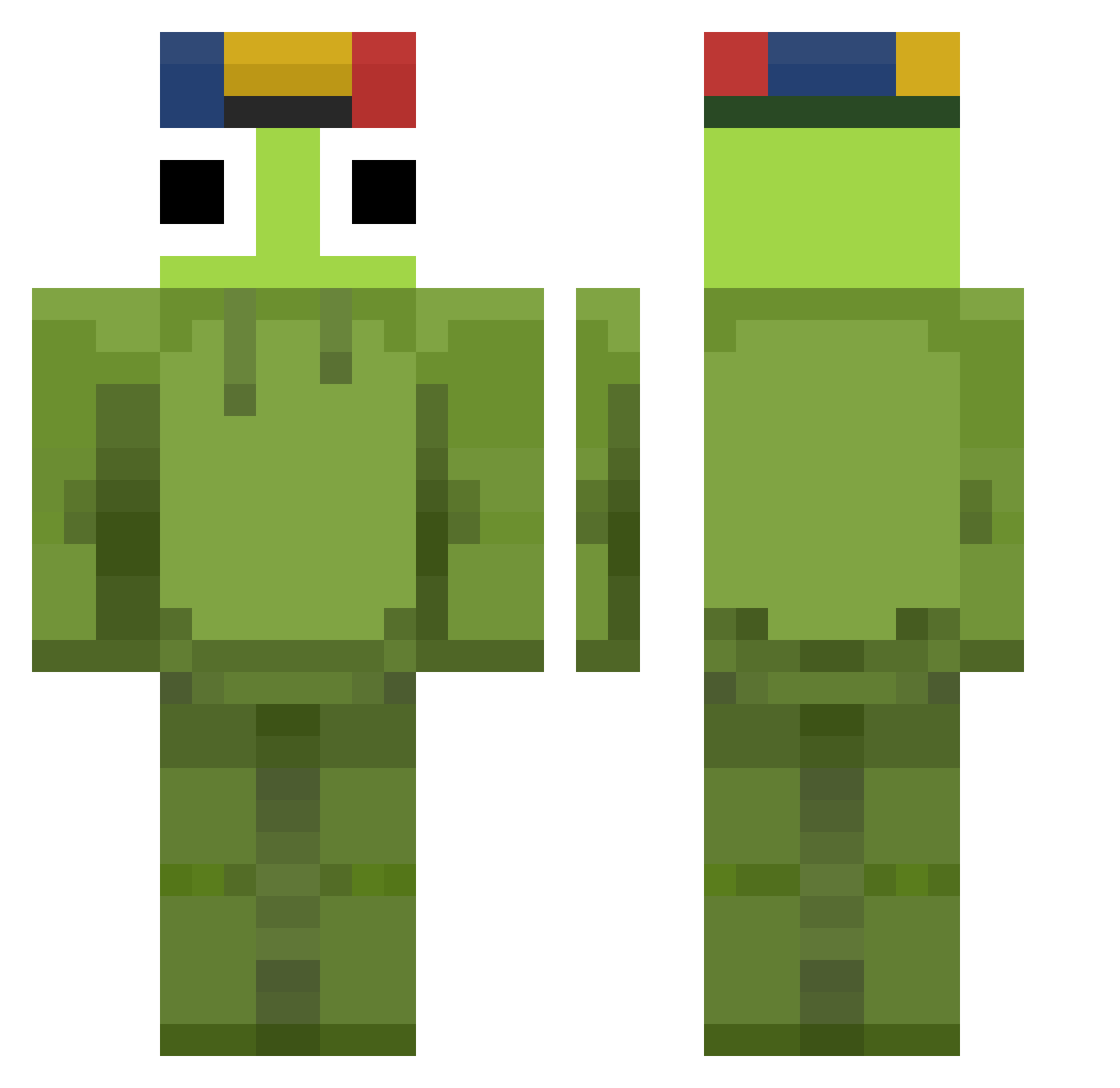 animebodypilow Minecraft skin, front and back view