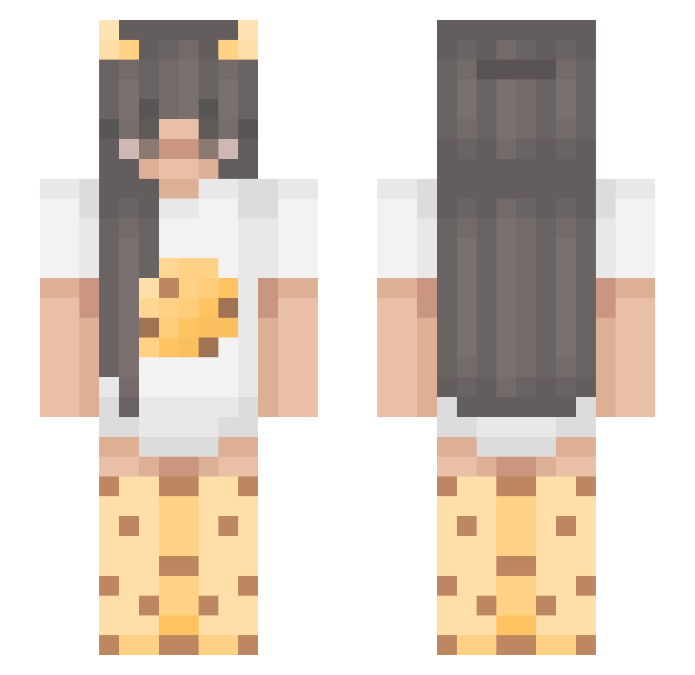 Summiting Minecraft skin, front and back view
