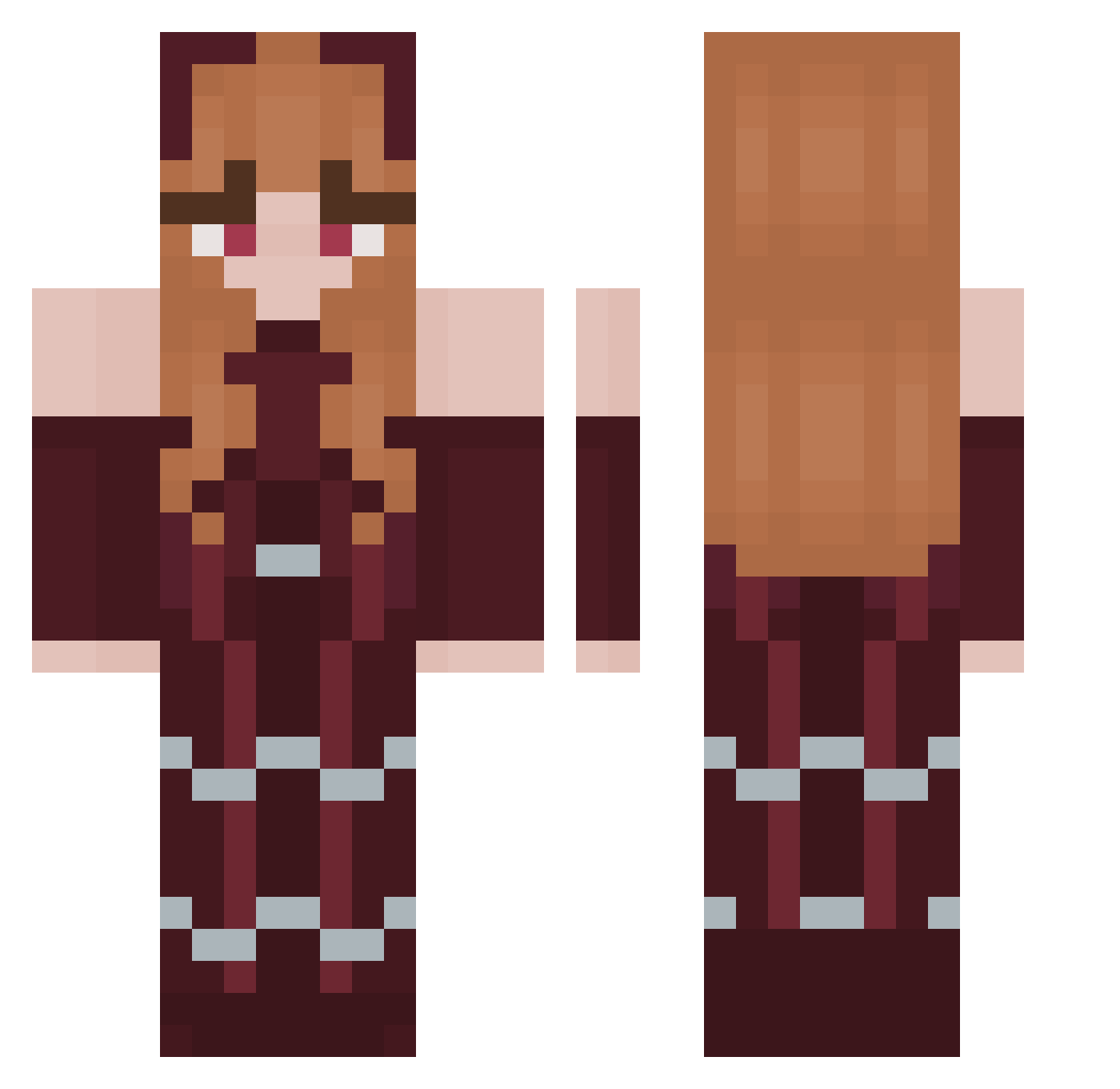 Kazhh Minecraft skin, front and back view
