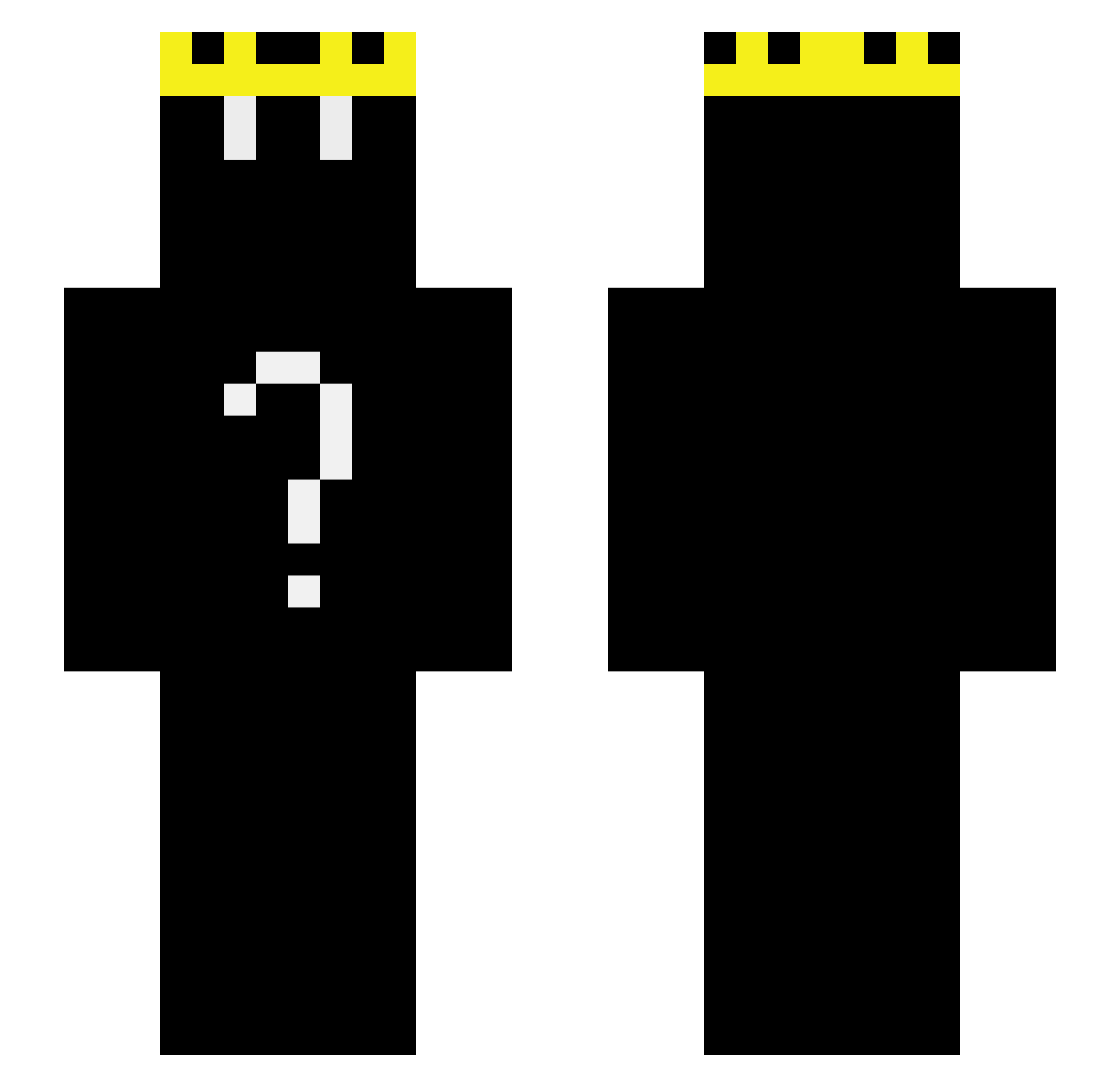 glitchy070612 Minecraft skin, front and back view