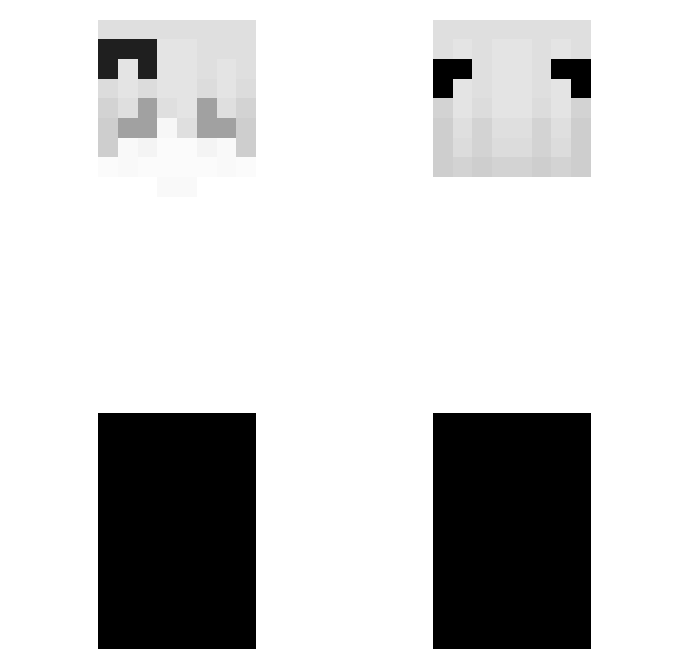 cultivable Minecraft skin, front and back view