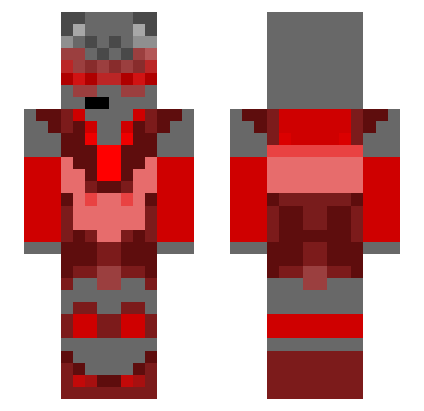 Beelzebean7 Minecraft skin, front and back view