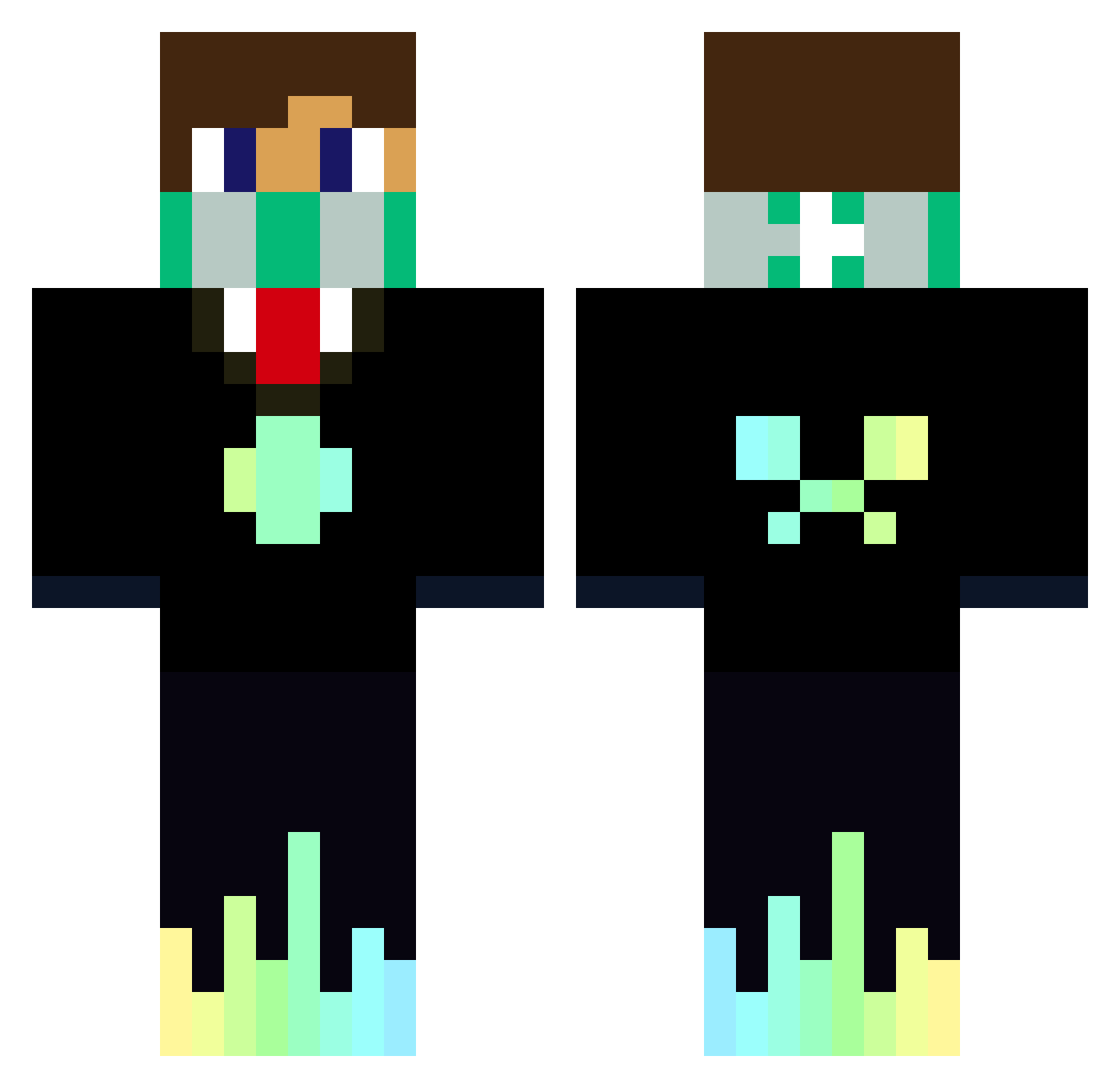 RangerfuddYT Minecraft skin, front and back view