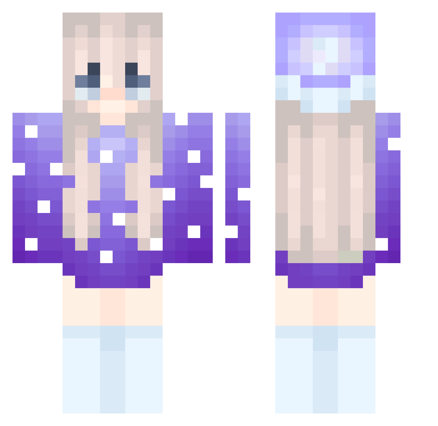 wasapO_o Minecraft skin, front and back view