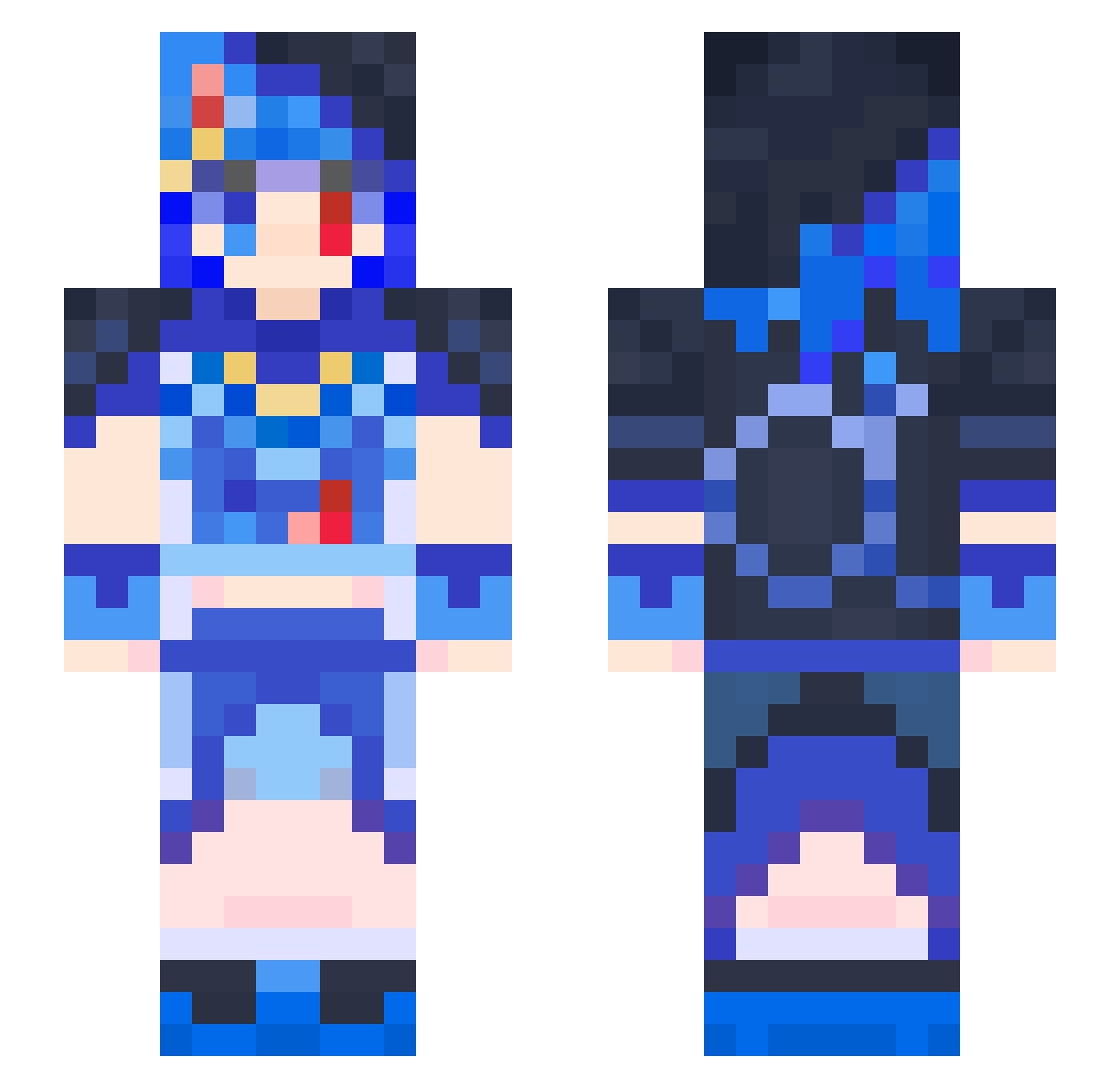 Xiao_an_awa Minecraft skin, front and back view