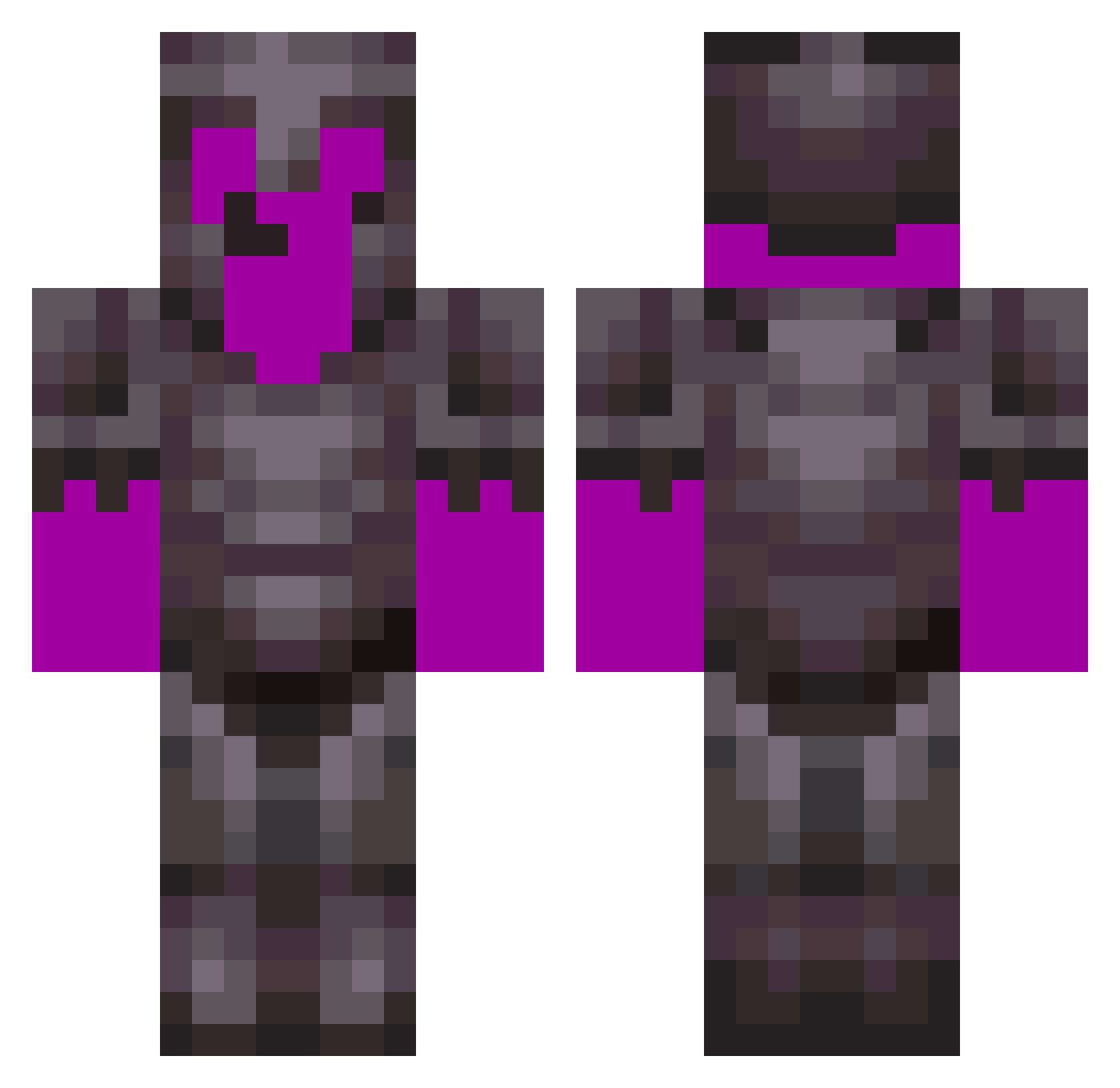 _xaya Minecraft skin, front and back view