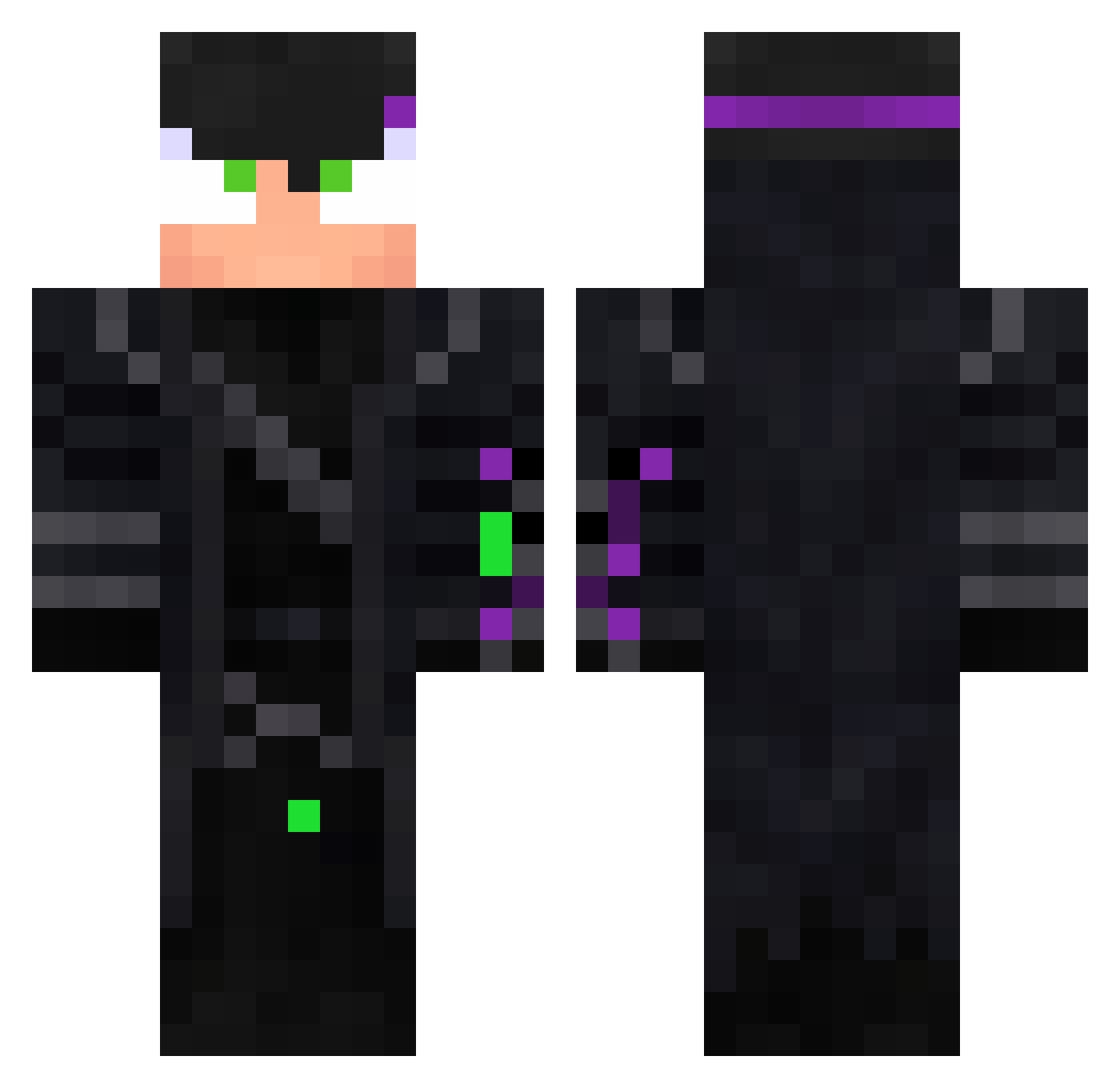 Uvaverde2004 Minecraft skin, front and back view
