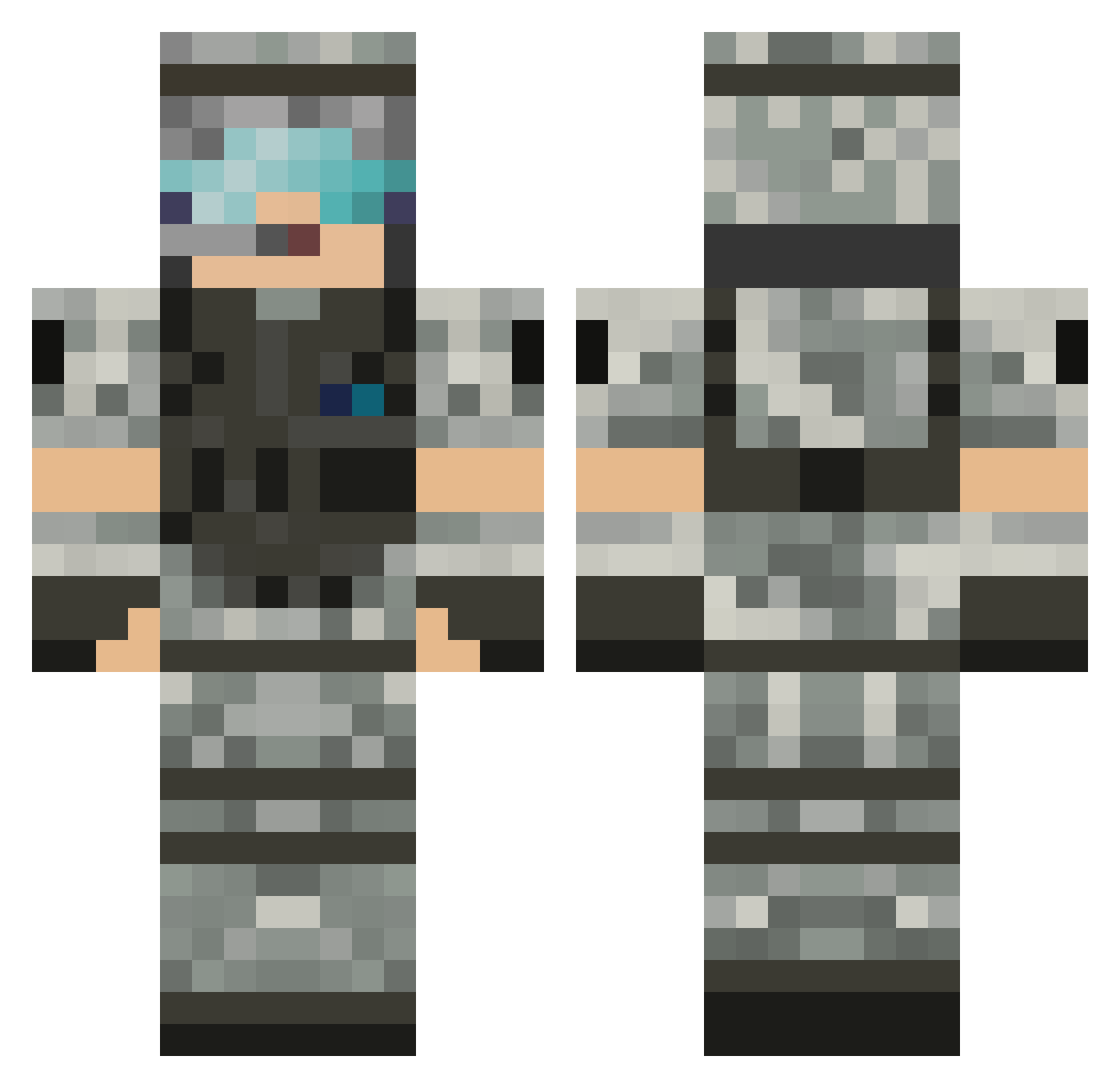 salma20 Minecraft skin, front and back view