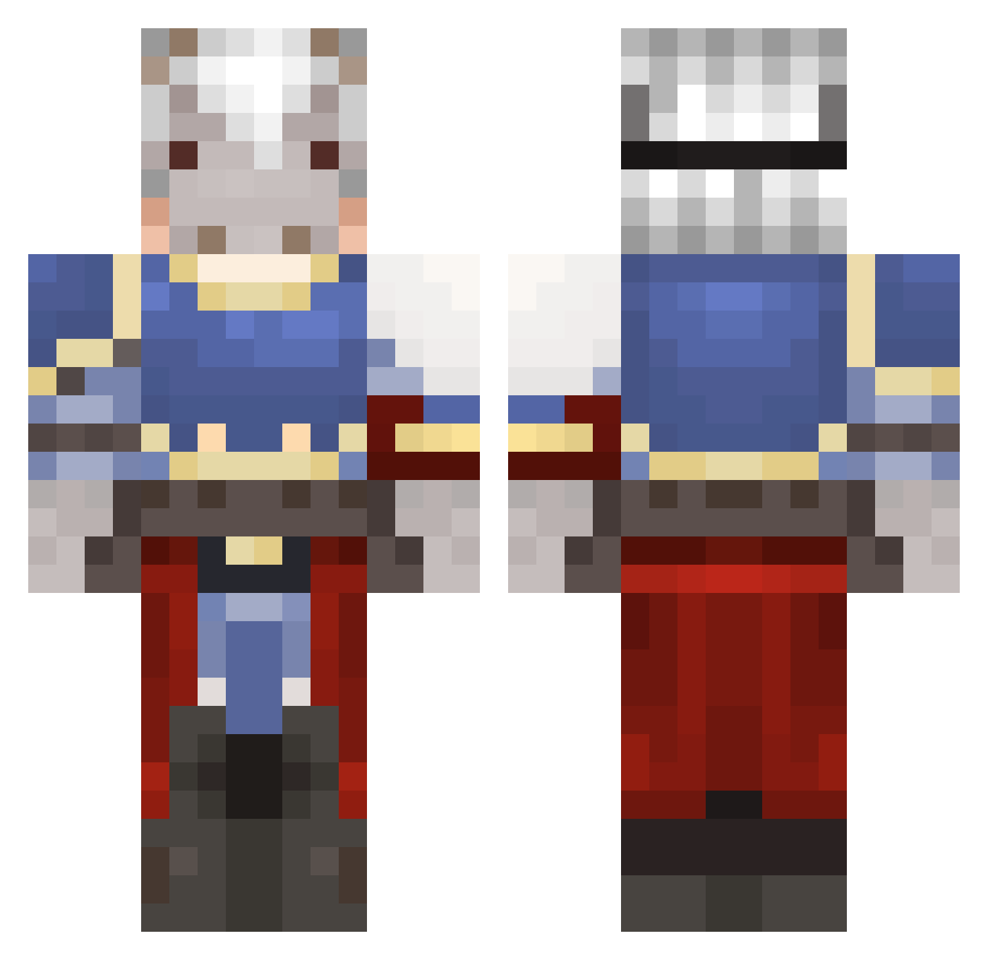 Alzyan Minecraft skin, front and back view