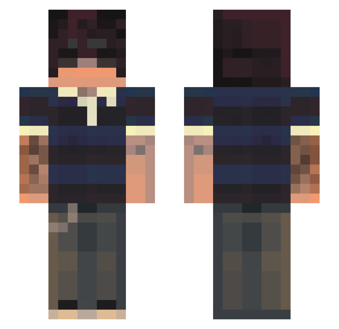 ethln Minecraft skin, front and back view