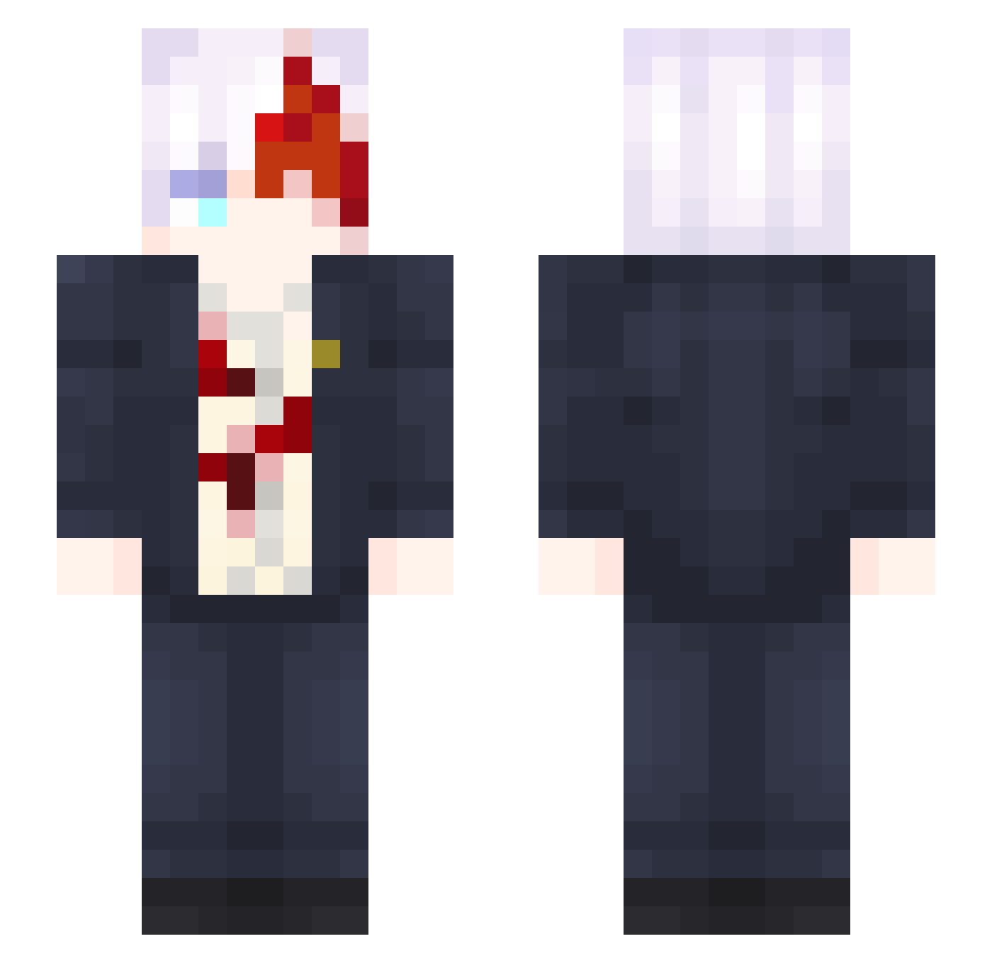 Vamp1rix Minecraft skin, front and back view