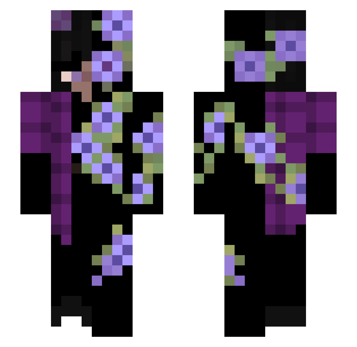 JustRyn_ Minecraft skin, front and back view