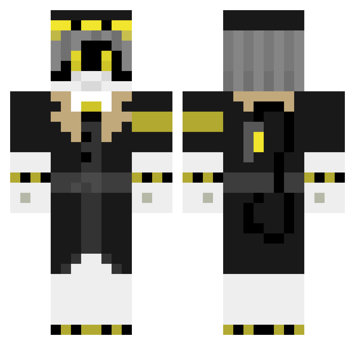 Monito18 Minecraft skin, front and back view