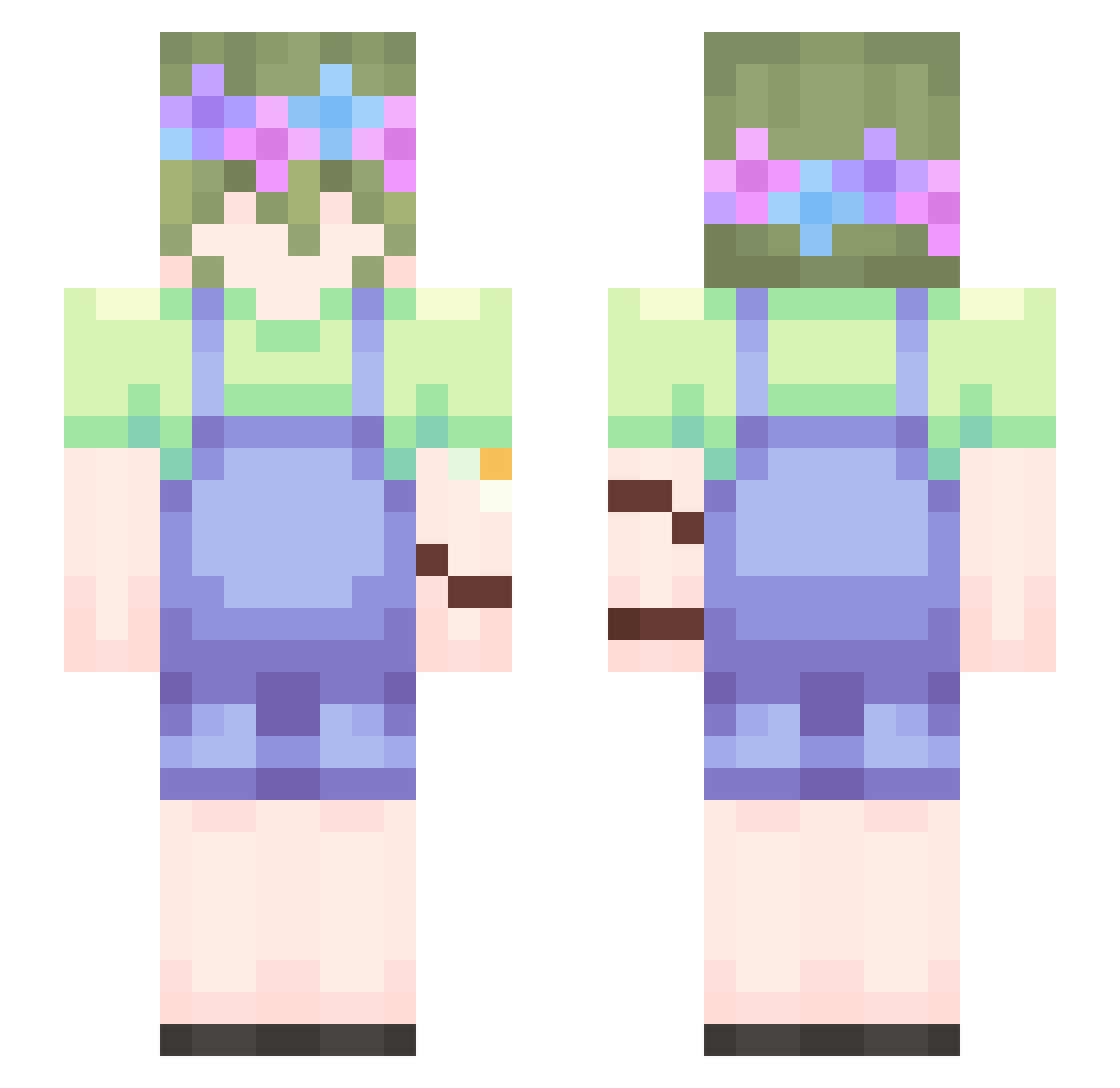 yasumyzx Minecraft skin, front and back view
