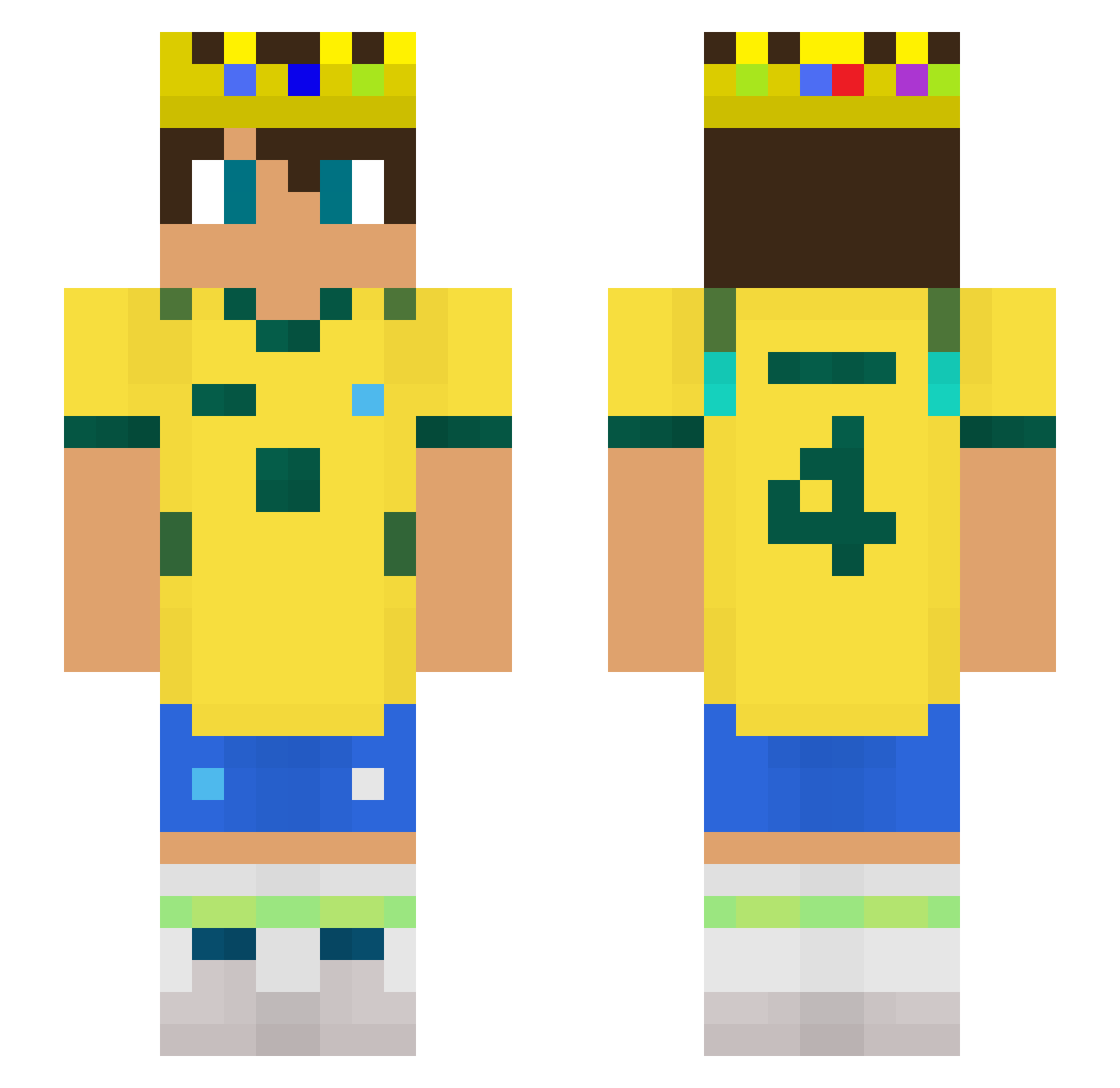 Samygain Minecraft skin, front and back view