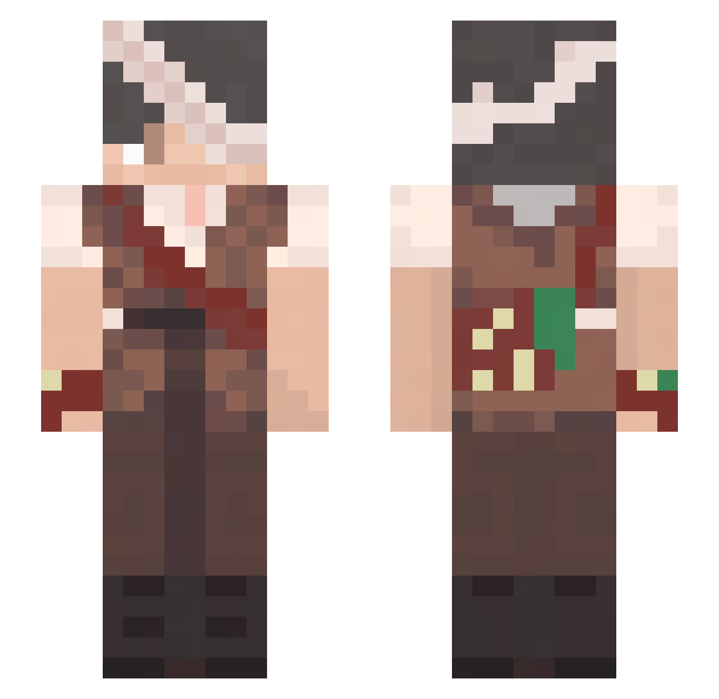 trllty Minecraft skin, front and back view