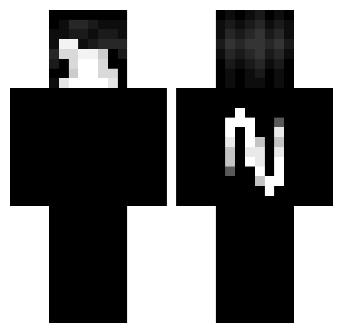 wazra Minecraft skin, front and back view