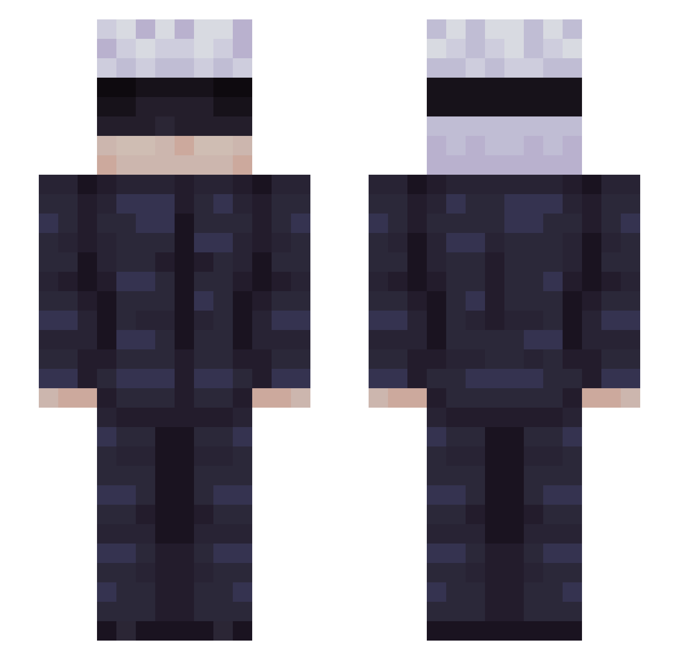 Xyr0za Minecraft skin, front and back view