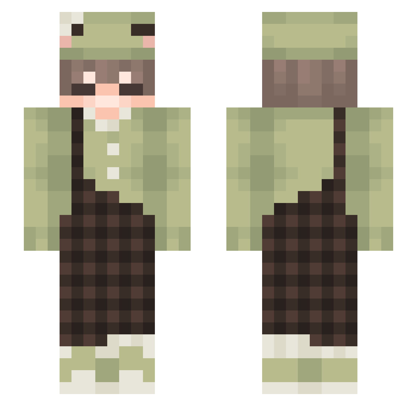 VinhoBerde Minecraft skin, front and back view
