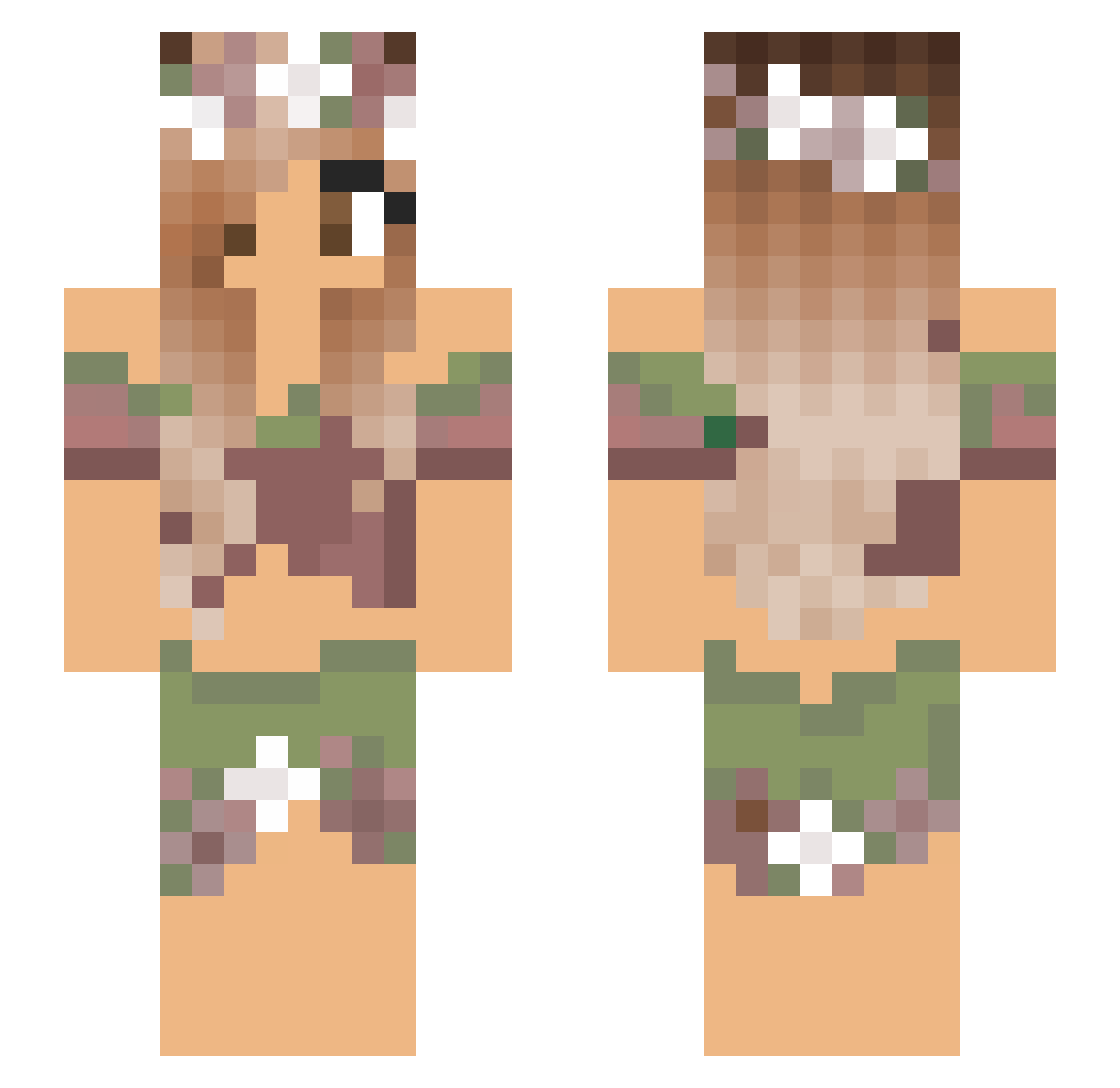 superstina Minecraft skin, front and back view