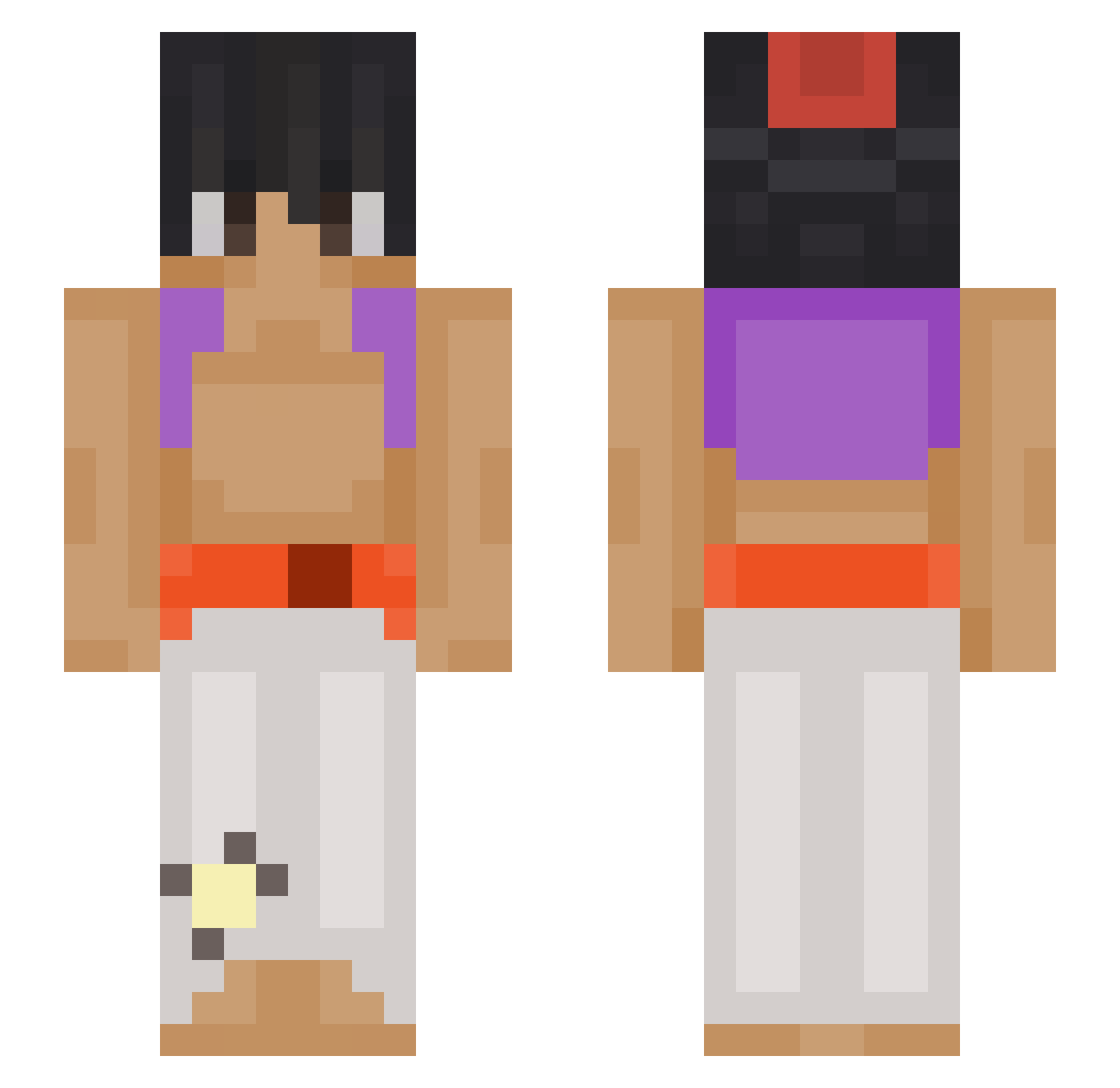 briceisntnice Minecraft skin, front and back view