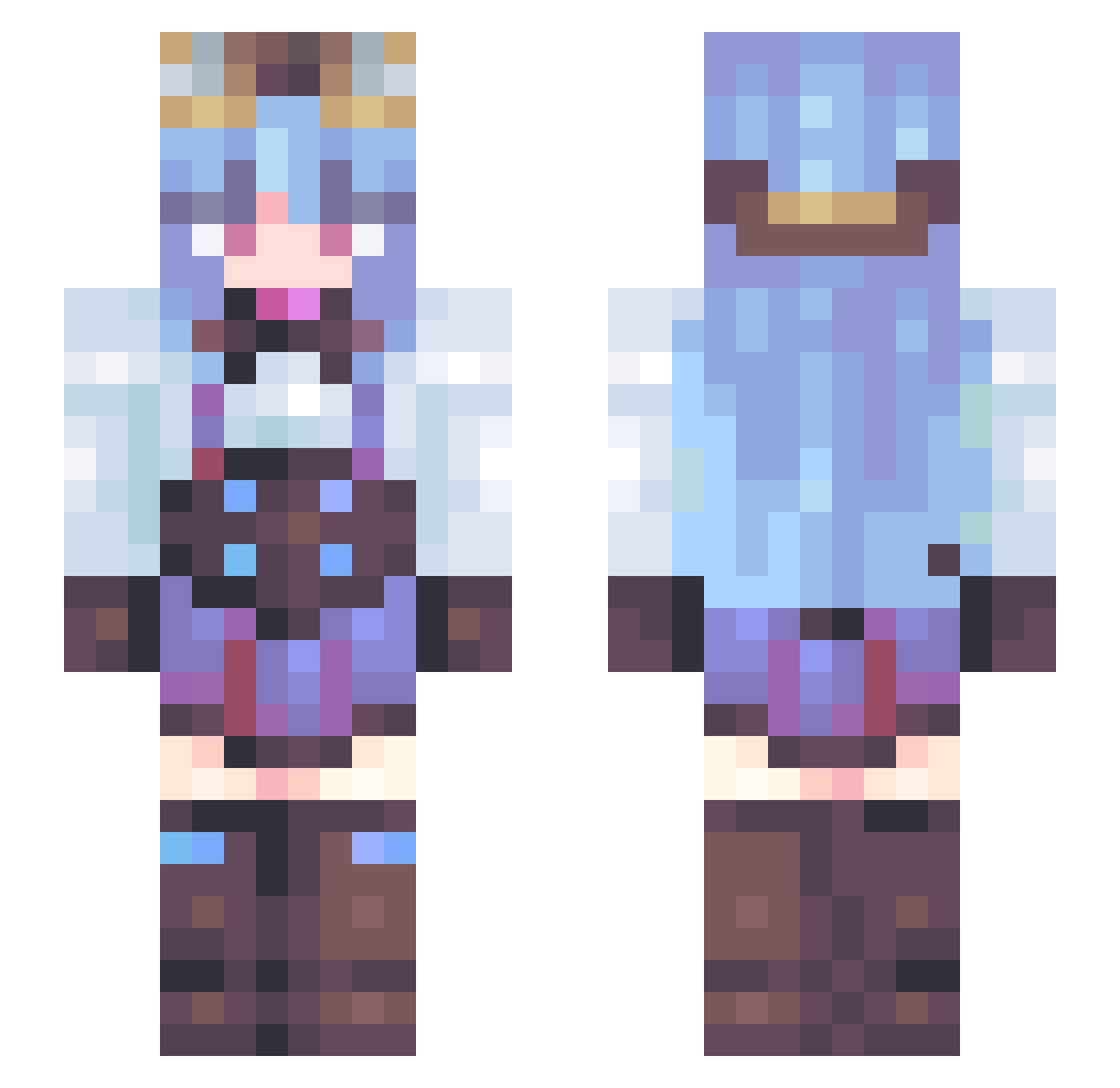 verfuererische Minecraft skin, front and back view