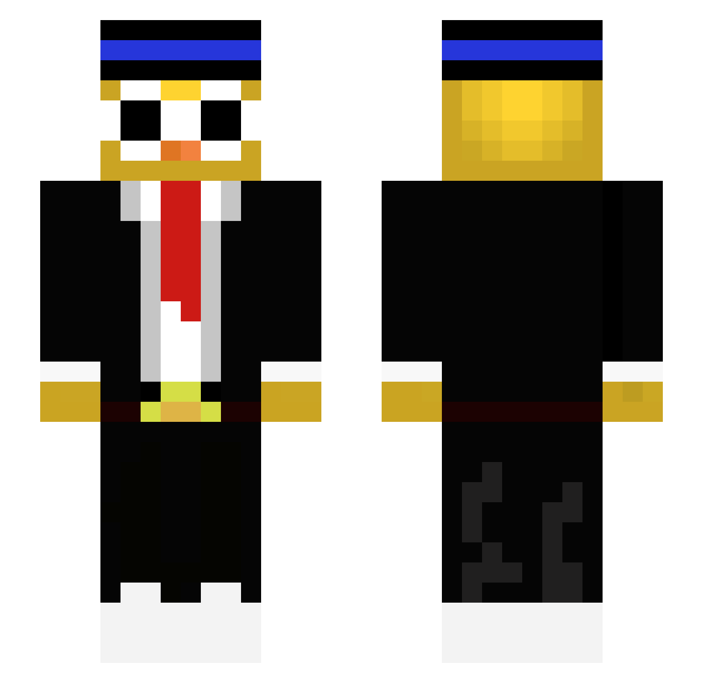WalkingBackpack Minecraft skin, front and back view