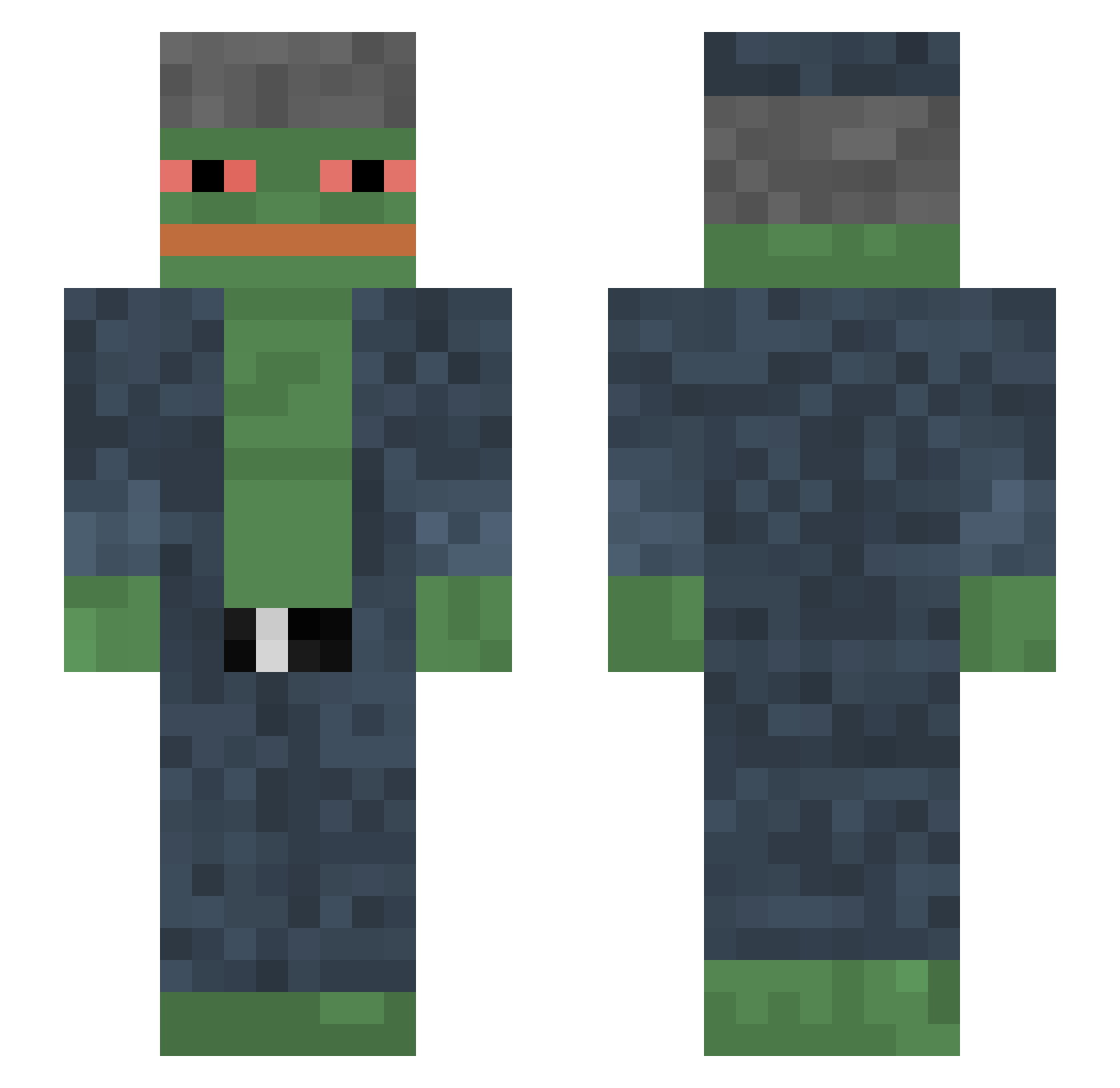 Sirid Minecraft skin, front and back view